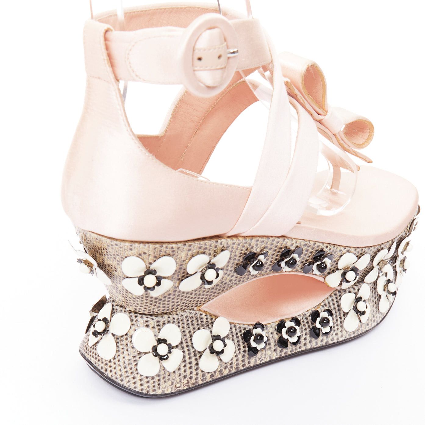 Prada rare PRADA 2013 Runway pink satin floral petal embellished Geisha platform EU36 Size US 6 / IT 36 - 8 Thumbnail