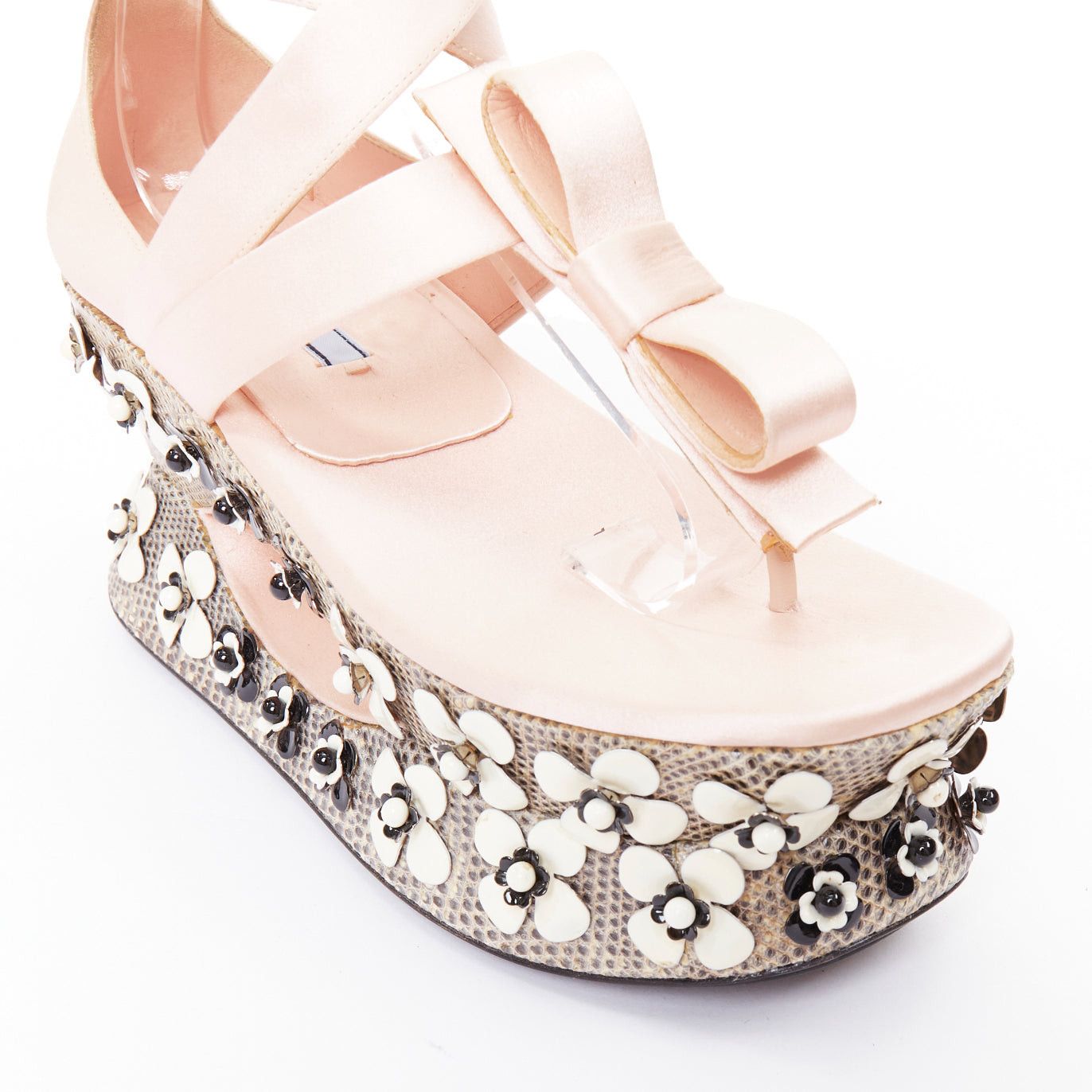 Prada rare PRADA 2013 Runway pink satin floral petal embellished Geisha platform EU36 Size US 6 / IT 36 - 7 Thumbnail