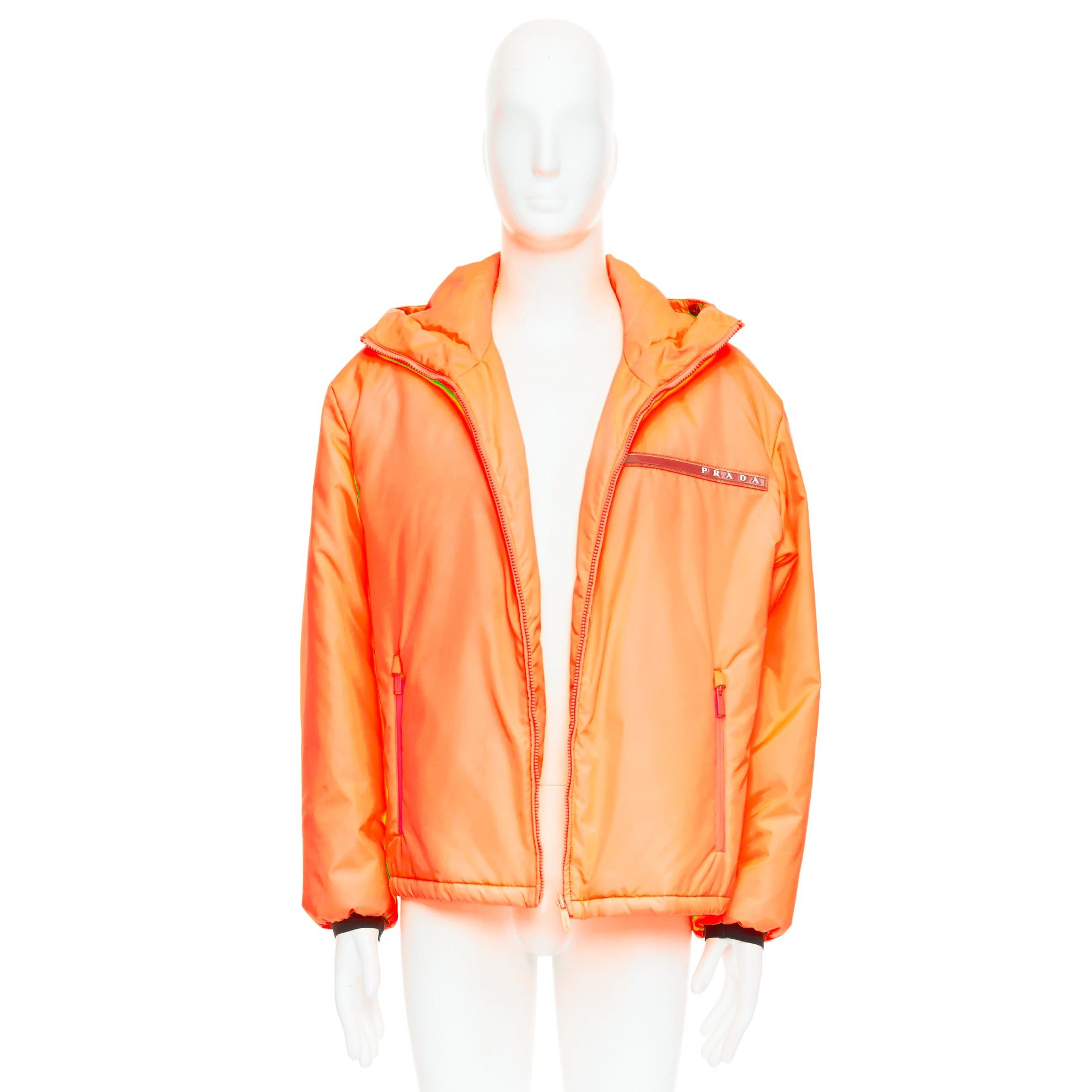 Prada PRADA 2018 Linea Rossa Primaloft neon orange puffer M Kanye West Size US M / EU 48-50 / 2 - 9 Thumbnail