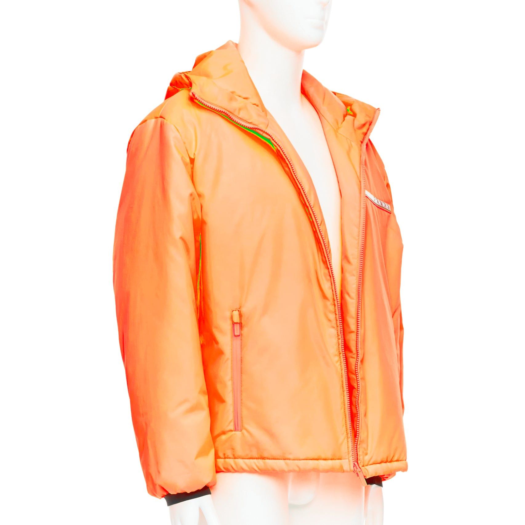 Prada PRADA 2018 Linea Rossa Primaloft neon orange puffer M Kanye West Size US M / EU 48-50 / 2 - 3 Thumbnail