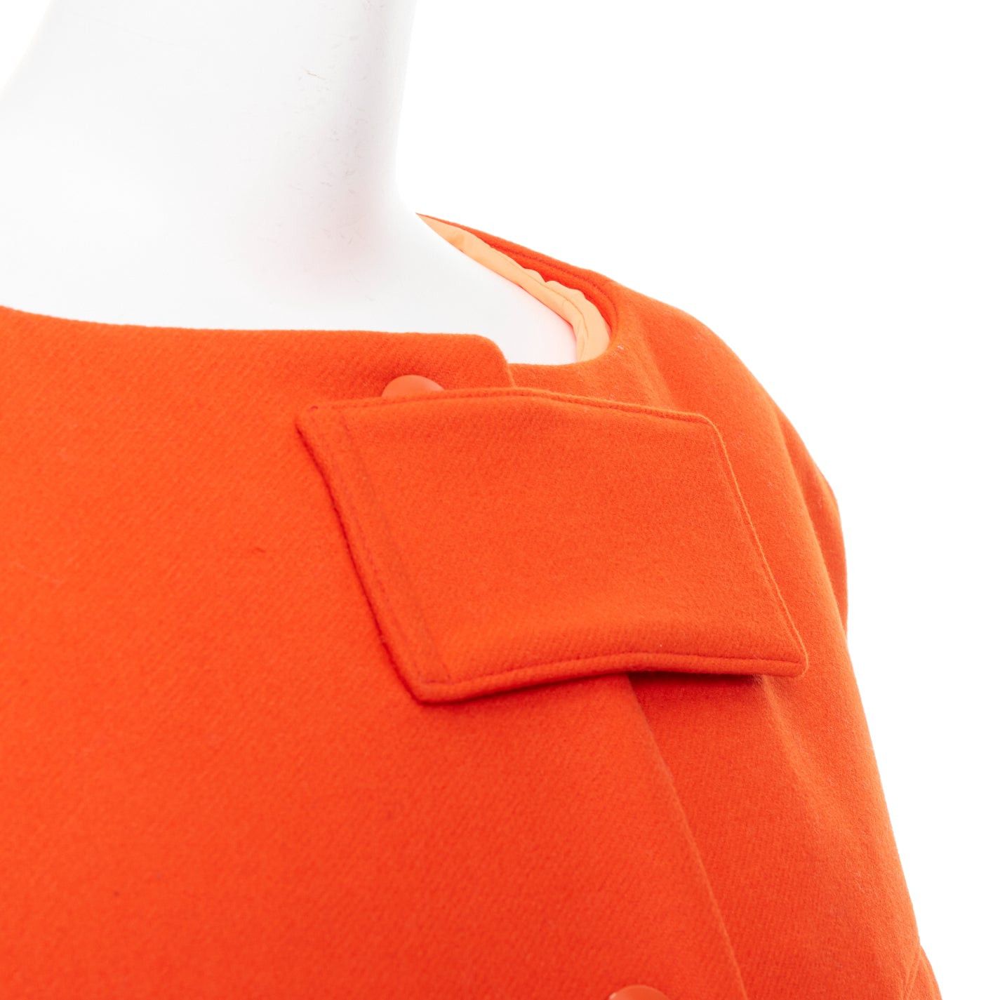 Prada rare PRADA 2018 Runway orange virgin wool belted puffer lined long vest IT38 XS Size XS / US 0-2 / IT 36-38 - 8 Thumbnail