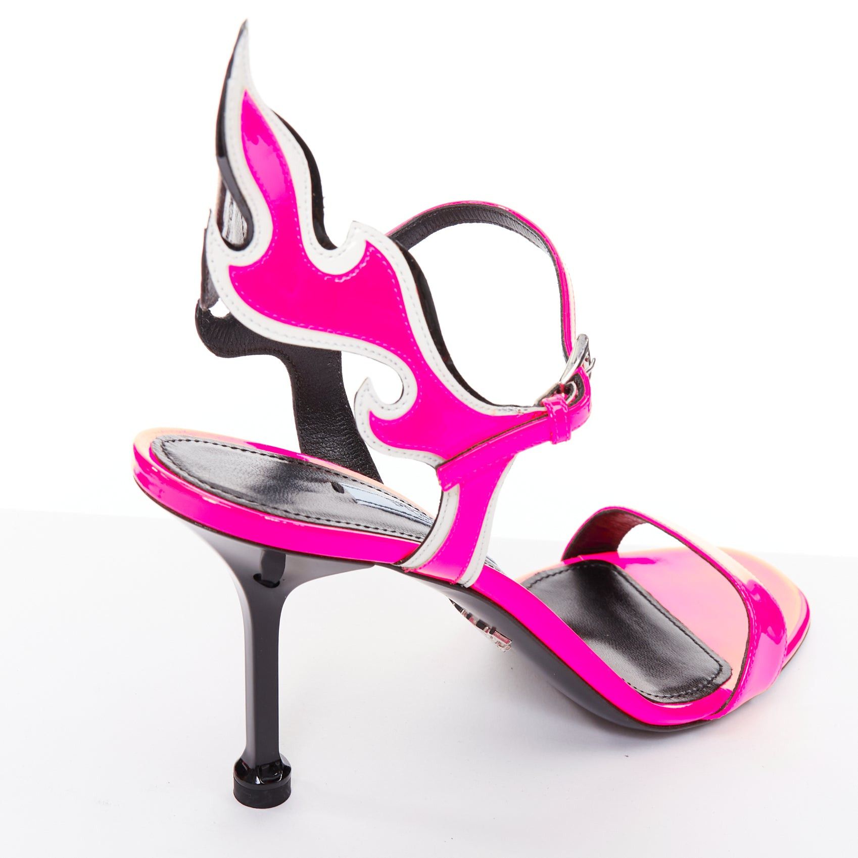 Prada PRADA 2018 Flame pink patent Fire mid heel sandal EU37.5 Size US 7.5 / IT 37.5 - 6 Thumbnail