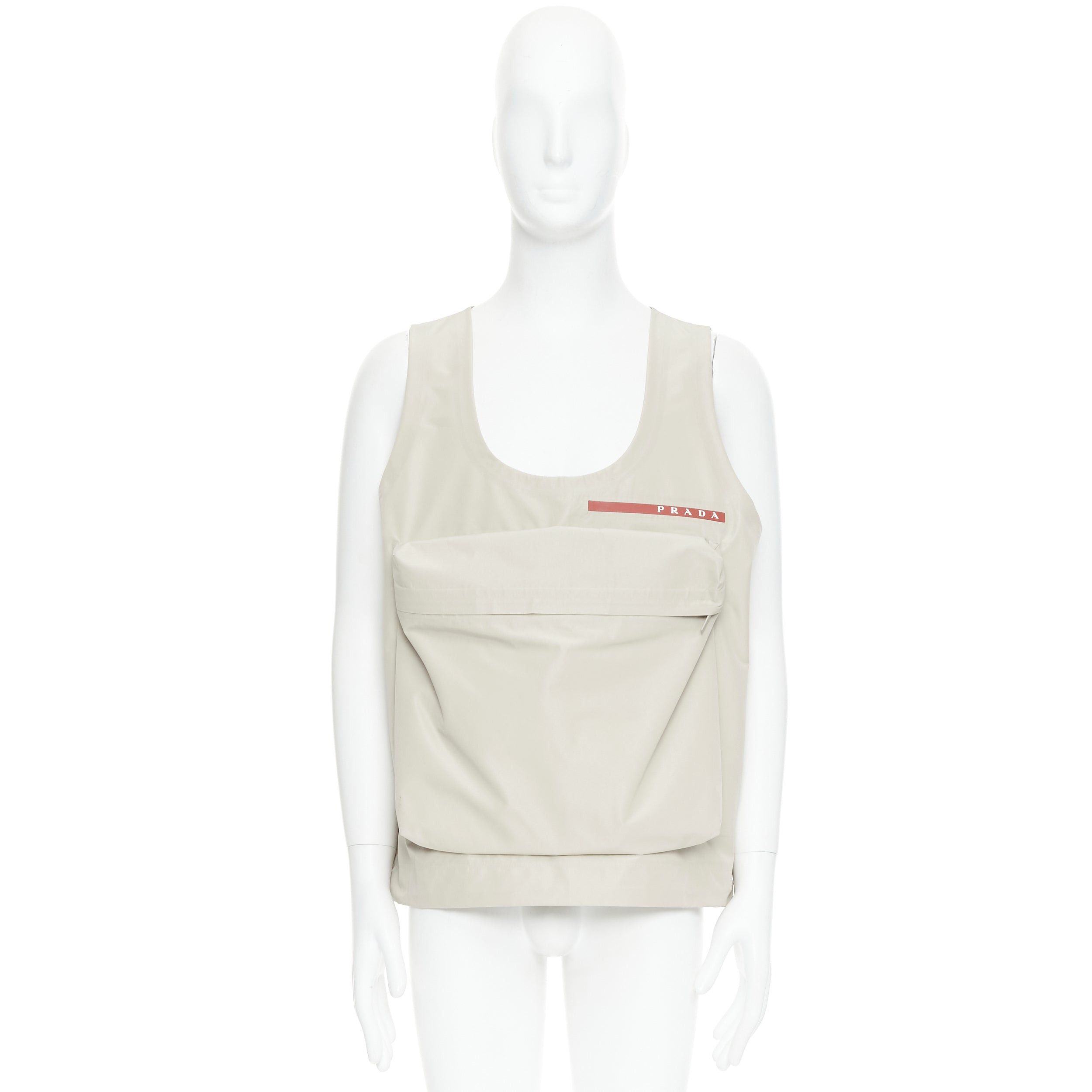 Prada PRADA Linea Rossa LR-MX019 Technical fabric beige large pocket utility vest S Size US S / EU 44-46 / 1 - 9 Thumbnail