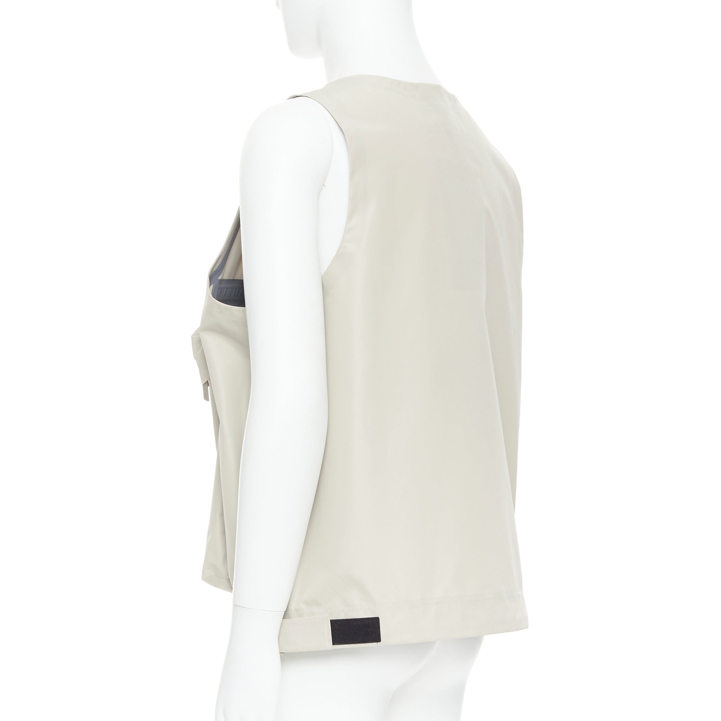 Prada PRADA Linea Rossa LR-MX019 Technical fabric beige large pocket utility vest S Size US S / EU 44-46 / 1 - 6 Thumbnail