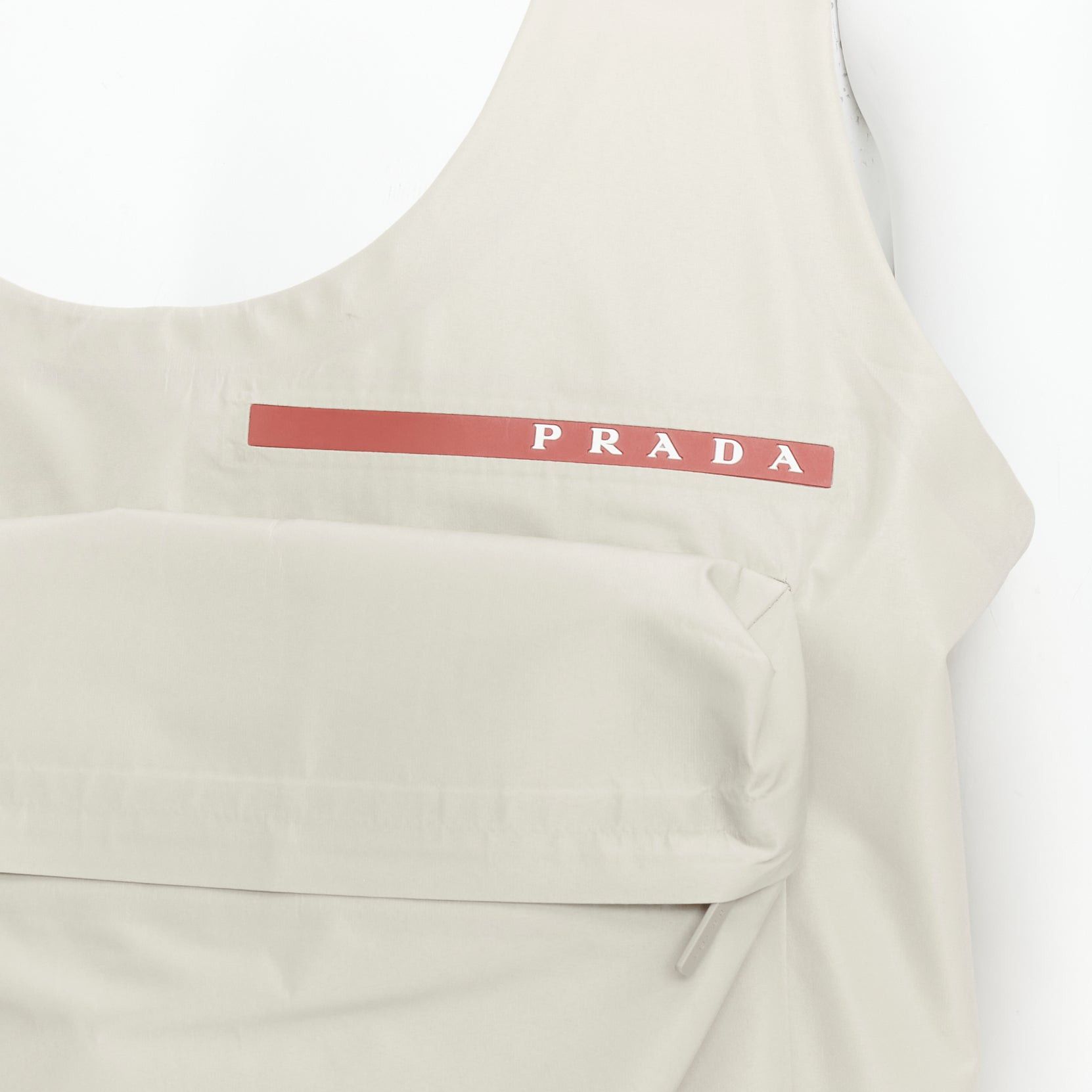 Prada PRADA Linea Rossa LR-MX019 Technical fabric beige large pocket utility vest S Size US S / EU 44-46 / 1 - 7 Thumbnail