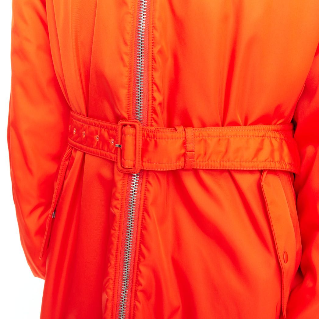 Prada PRADA 2022 Raf Simons Runway orange faux fur hem belted bomber coat M Size US M / EU 48-50 / 2 - 7 Thumbnail