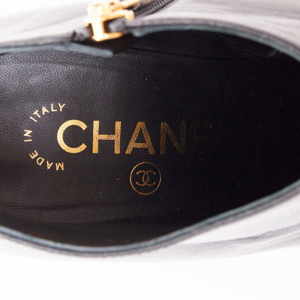 Chanel CHANEL 15C black calfskin faux pearl high cone heeled ankle boots EU38 Size US 8 / IT 38 - 9 Thumbnail