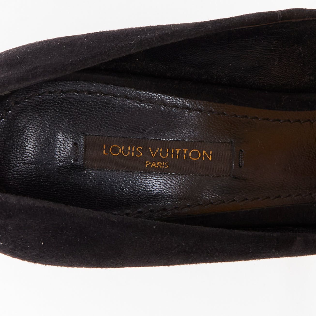 Louis Vuitton LOUIS VUITTON Oh Really black suede gold LV lock sky high pumps EU37 Size US 7 / IT 37 - 9 Thumbnail