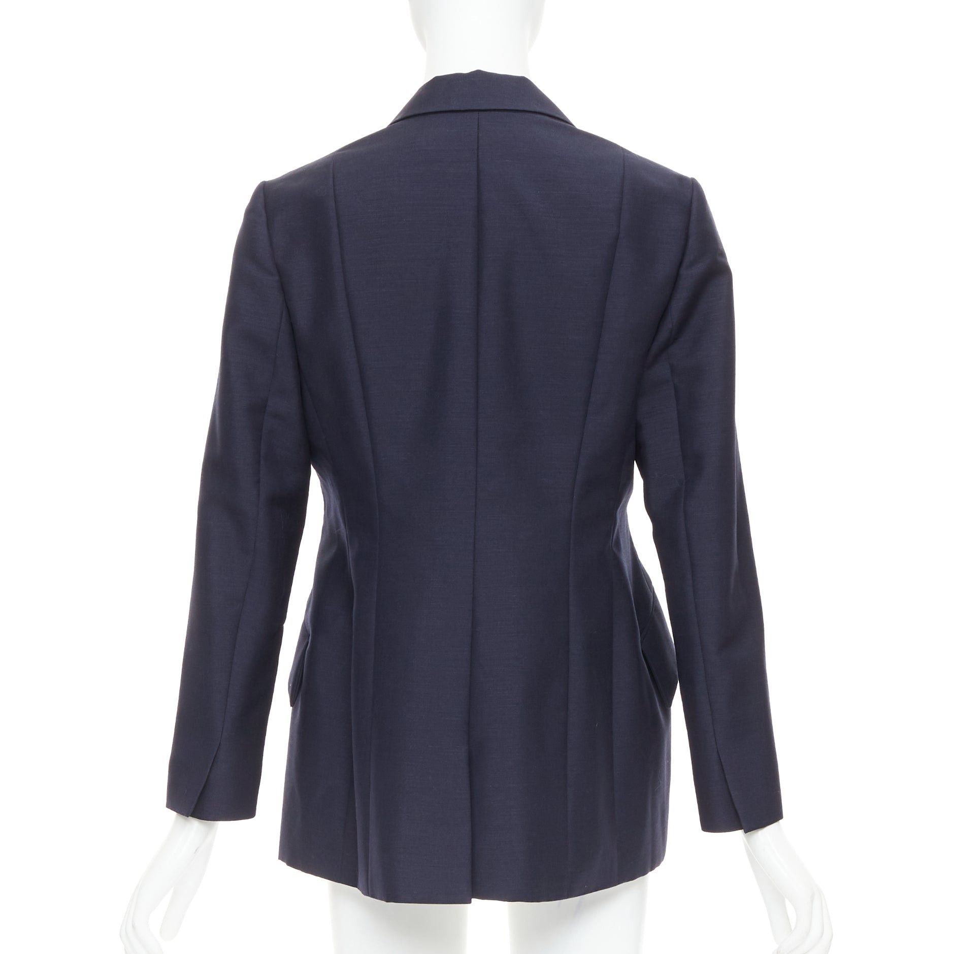 Dior CHRISTIAN DIOR Bar navy mohair wool double breasted silk lined blazer FR42 XL Size L / US 10 / IT 46 - 6 Thumbnail