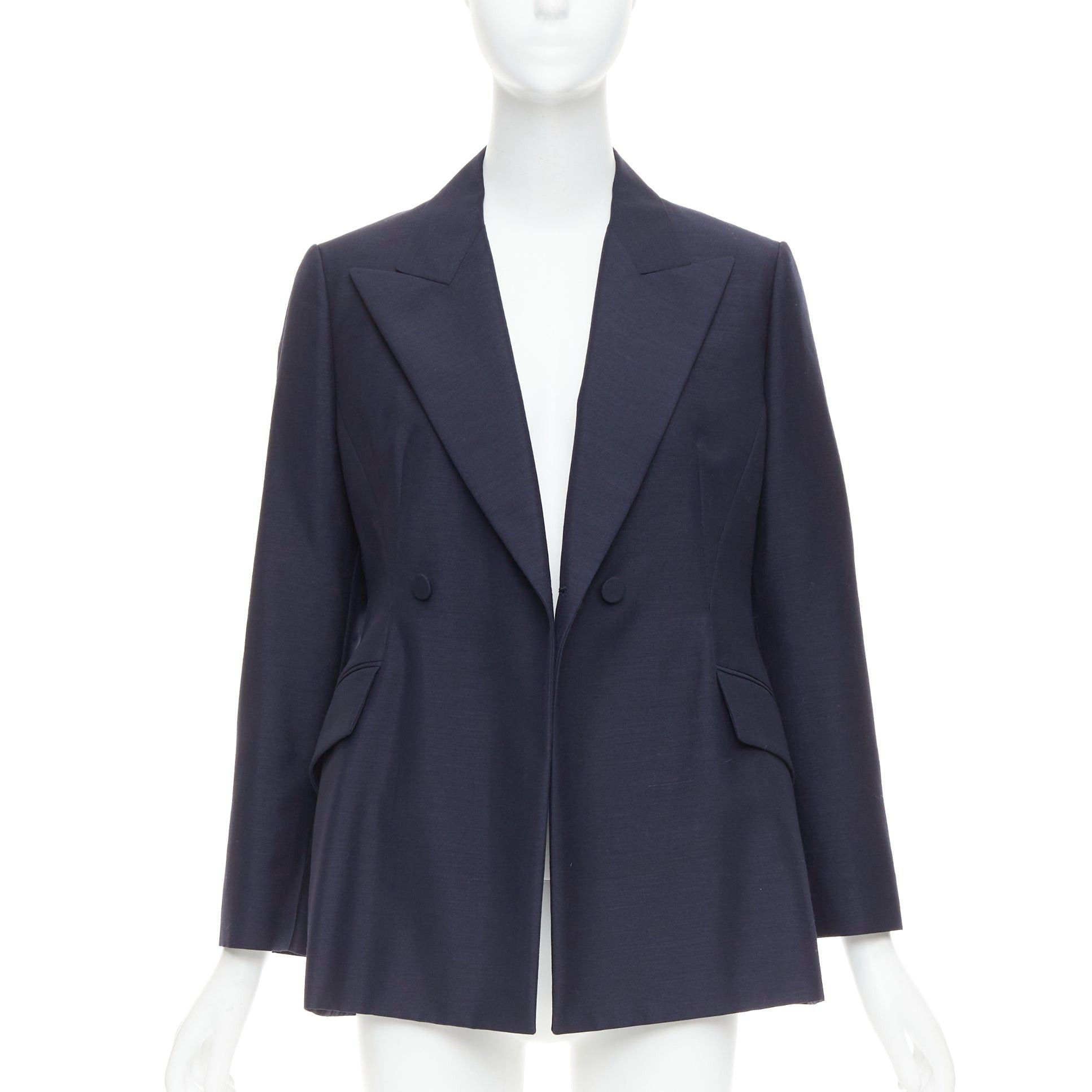 Dior CHRISTIAN DIOR Bar navy mohair wool double breasted silk lined blazer FR42 XL Size L / US 10 / IT 46 - 3 Thumbnail