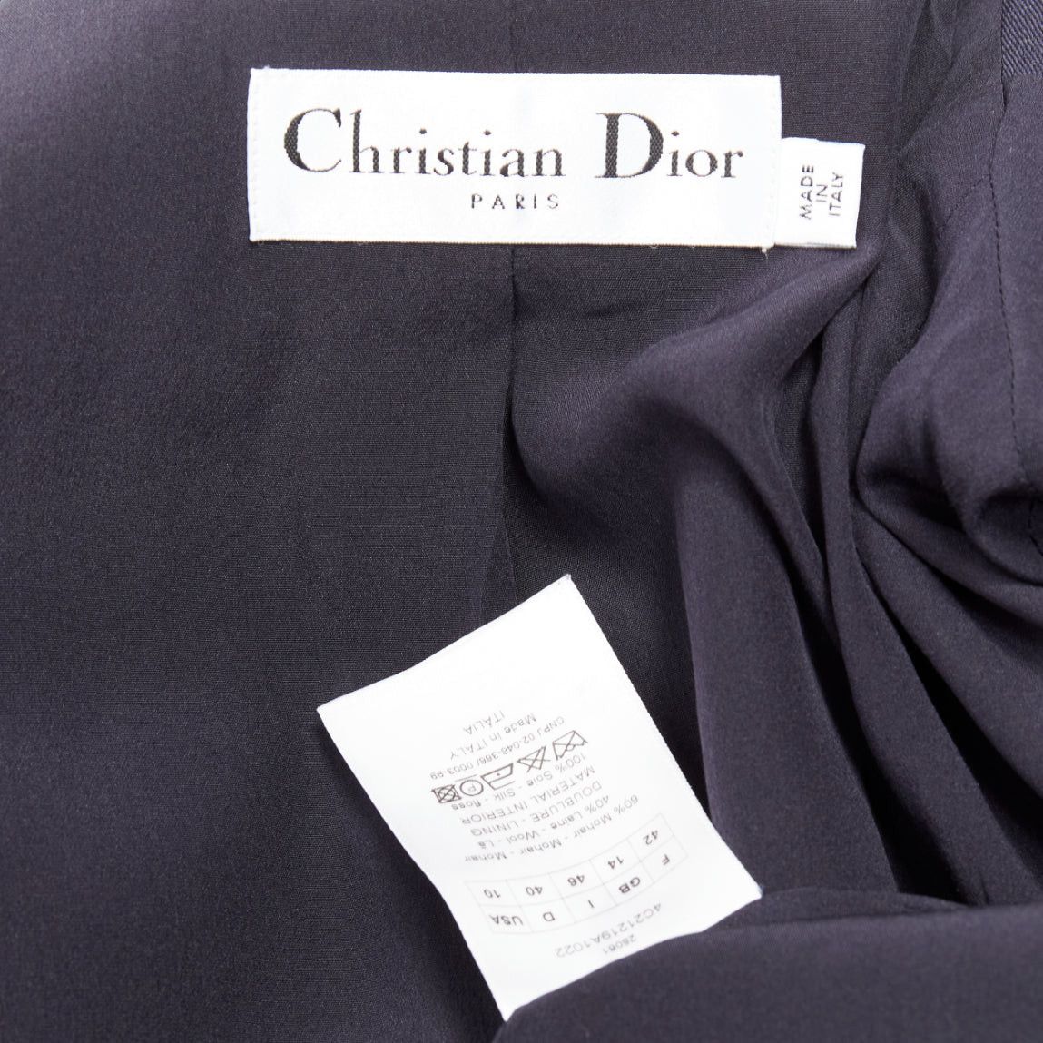 Dior CHRISTIAN DIOR Bar navy mohair wool double breasted silk lined blazer FR42 XL Size L / US 10 / IT 46 - 9 Thumbnail
