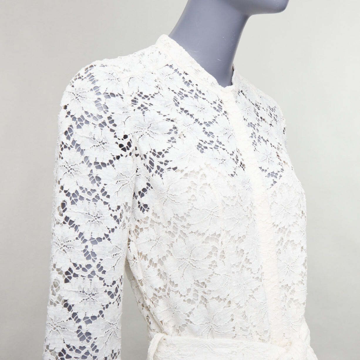 rare BURBERRY PRORSUM 2014 cream grey ombre lace dress IT38 XS Olivia  Palermo