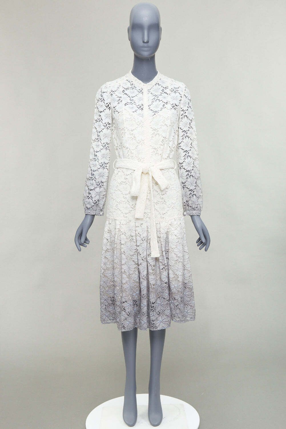 Burberry rare BURBERRY PRORSUM 2014 cream grey ombre lace dress IT38 XS Olivia Palermo Size XS / US 0-2 / IT 36-38 - 9 Thumbnail