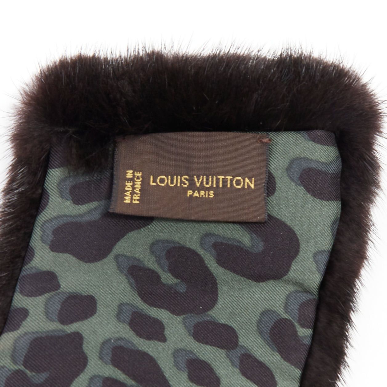 Louis Vuitton LOUIS VUITTON 2019 brown mink fur LV logo leather silk lined collar scarf Size ONE SIZE - 8 Thumbnail