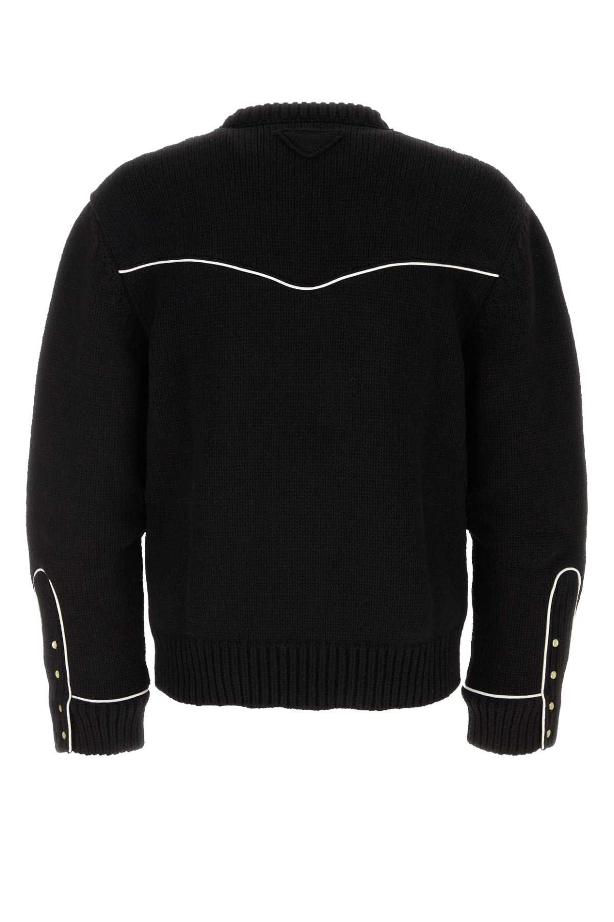 Prada Black Wool Sweater Size US XL / EU 56 / 4 - 2 Thumbnail