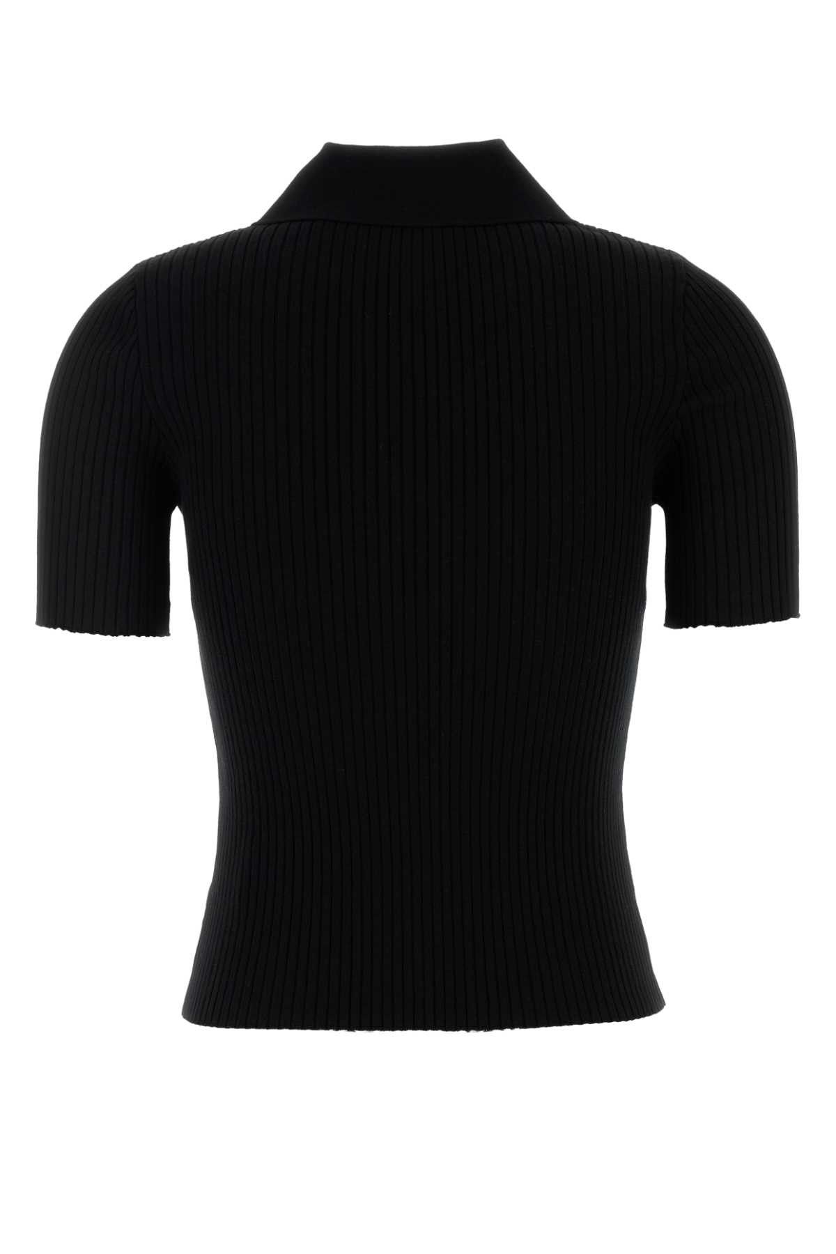 Courreges Black Viscose Blend Polo Shirt Size M / US 6-8 / IT 42-44 - 2 Thumbnail