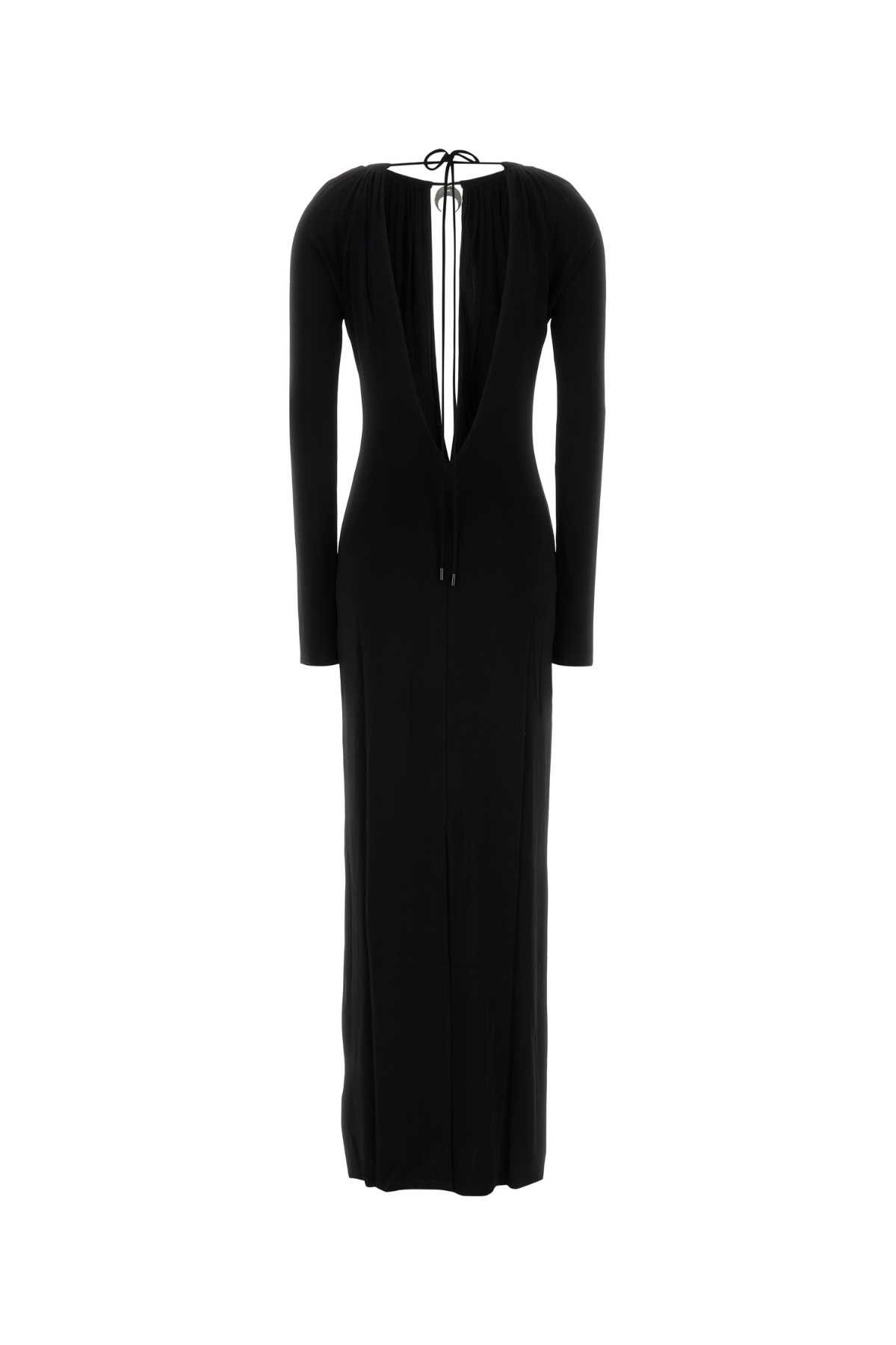 Marine Serre Black Jersey Long Dress Size XS / US 0-2 / IT 36-38 - 2 Thumbnail