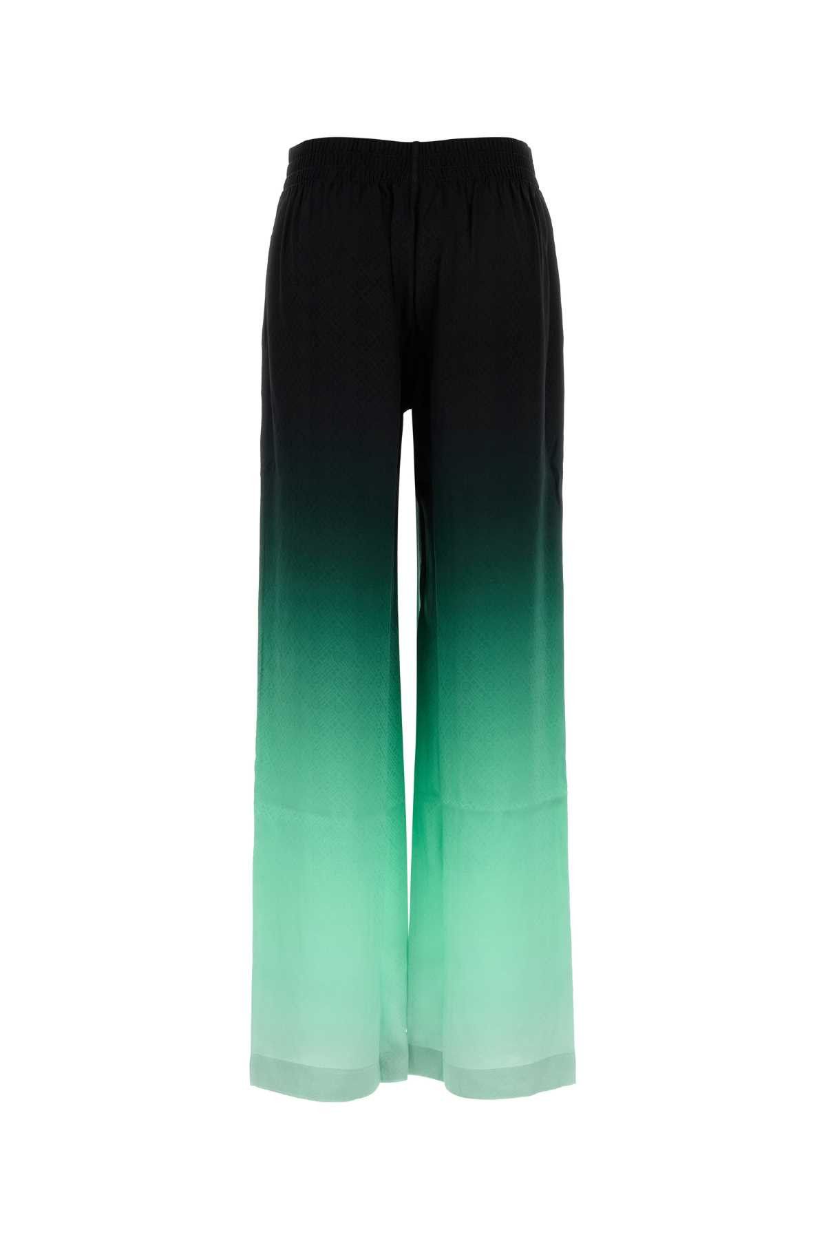 Casablanca Embroidered Satin Wide-Leg Pant Size 25" / US 0 / IT 36 - 2 Thumbnail
