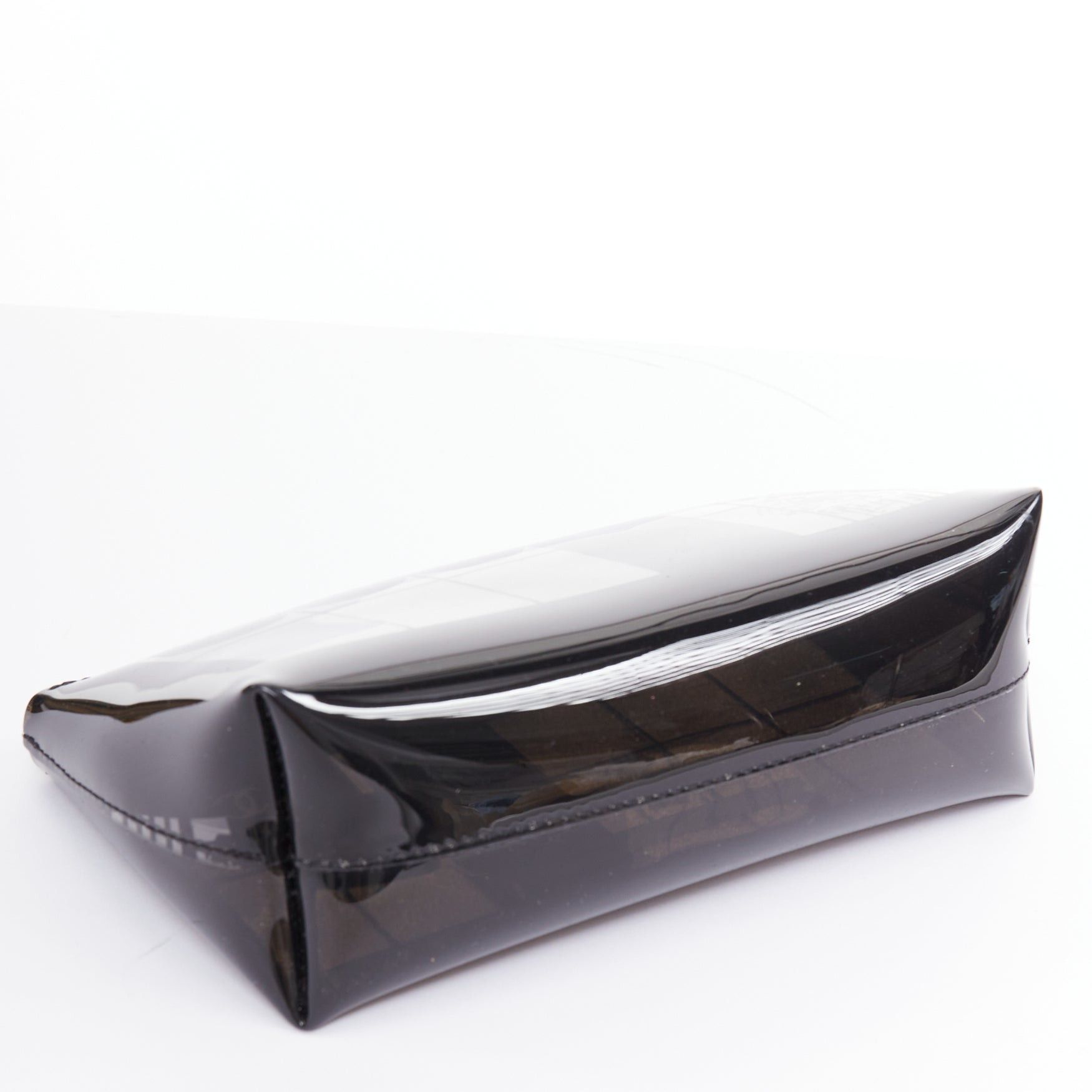 Chanel CHANEL 2003 Coco Window black clear PVC silver zip cosmetic pouch Size ONE SIZE - 4 Thumbnail