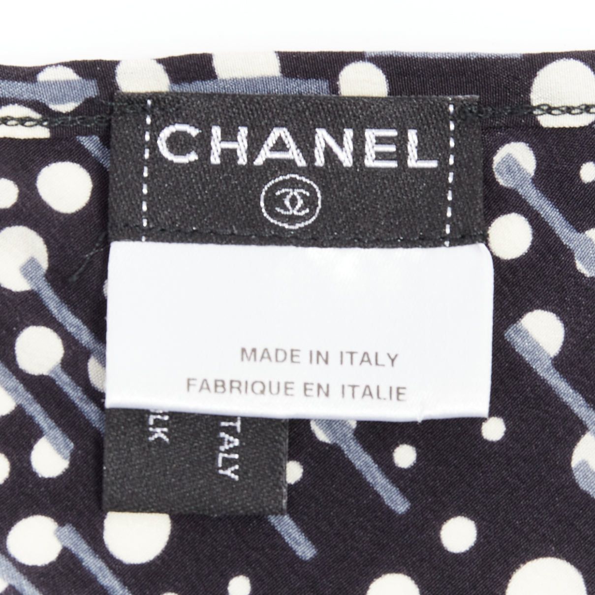 Chanel CHANEL 02A 100% silk CC logo polka dot pearl trim camisole FR40 S Size M / US 6-8 / IT 42-44 - 8 Thumbnail