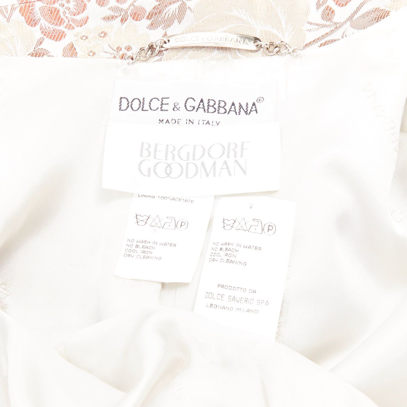 Dolce & Gabbana DOLCE GABBANA Vintage 1990s floral jacquard cropped blazer jacket IT38 XS Size XS / US 0-2 / IT 36-38 - 9 Thumbnail