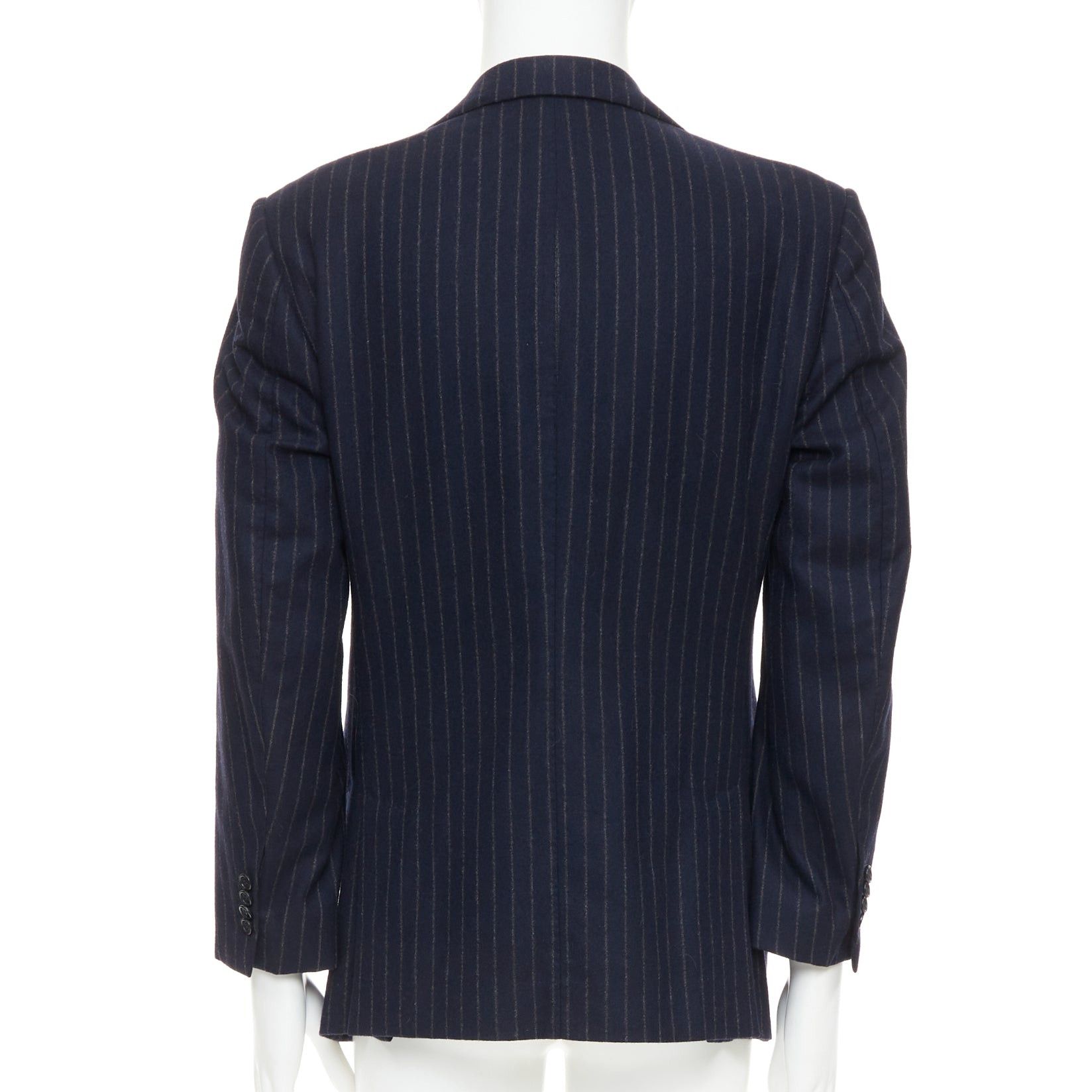 Kiton KITON 100% cashmere navy pinstriped double vents blazer jacket IT52 XL Size 52R - 5 Thumbnail