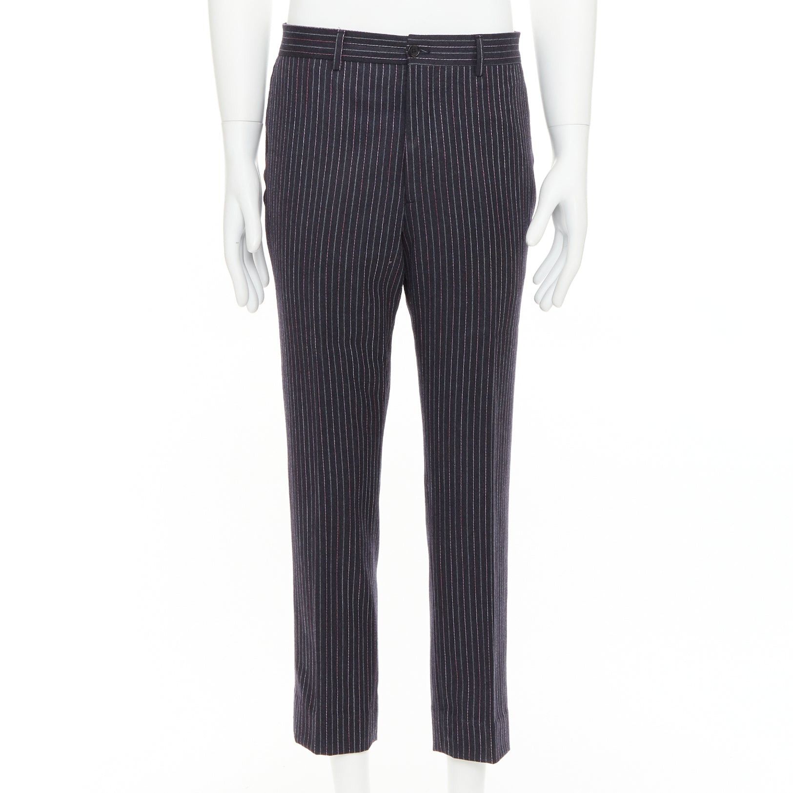 Etro ETRO grey pink pinstripe wool cashmere single breasted blazer pants set IT52 XL Size 52R - 8 Thumbnail