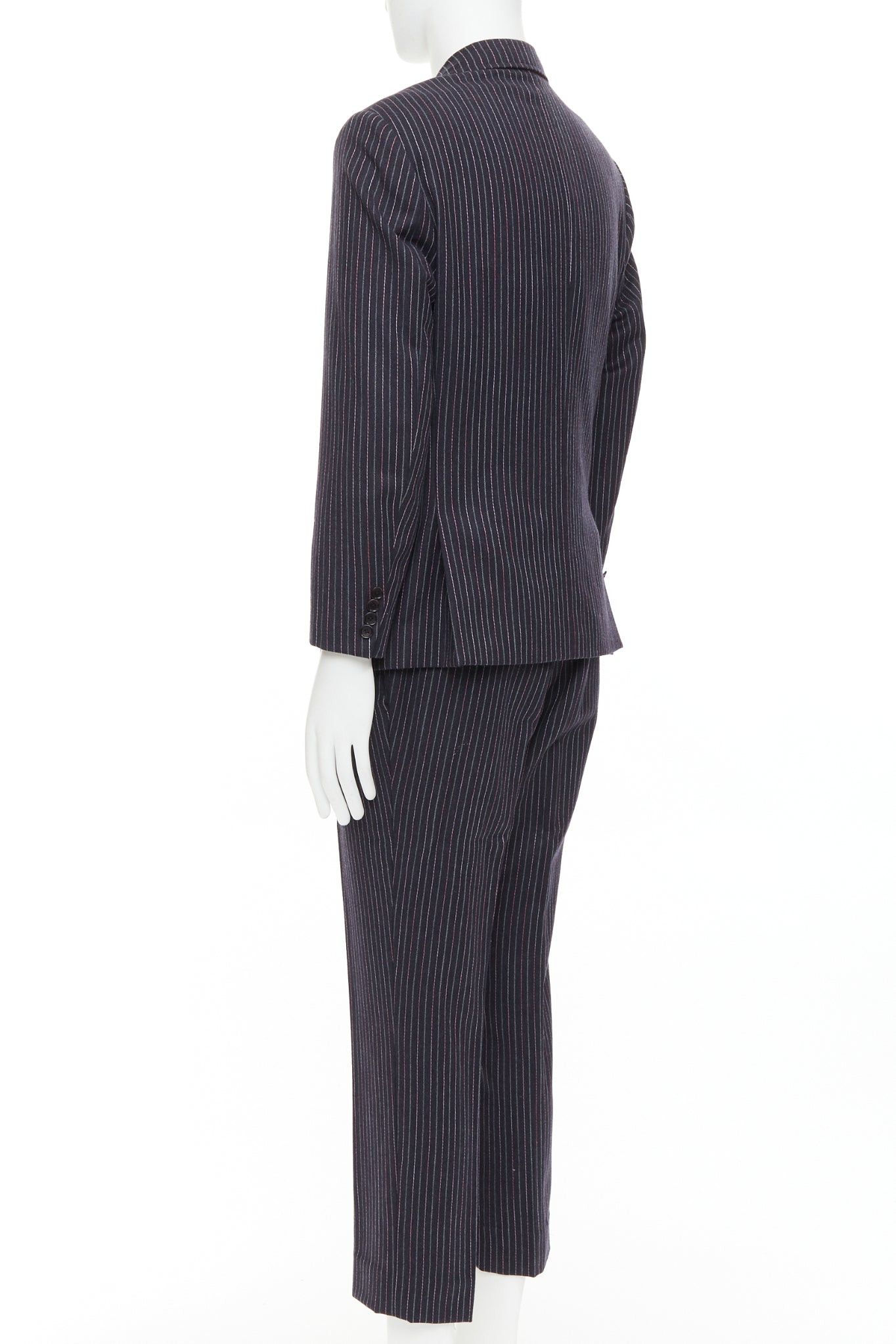 Etro ETRO grey pink pinstripe wool cashmere single breasted blazer pants set IT52 XL Size 52R - 6 Thumbnail
