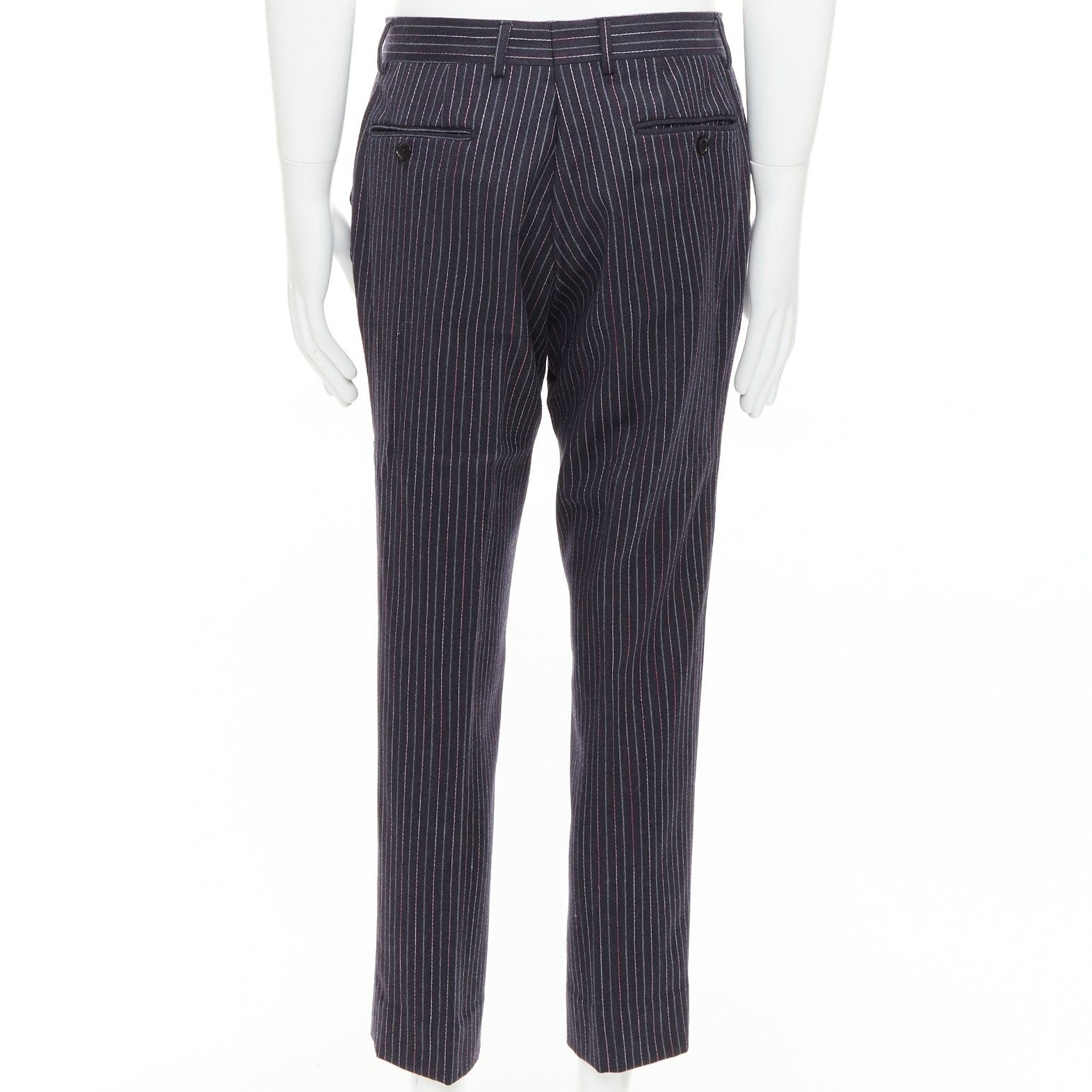 Etro ETRO grey pink pinstripe wool cashmere single breasted blazer pants set IT52 XL Size 52R - 7 Thumbnail