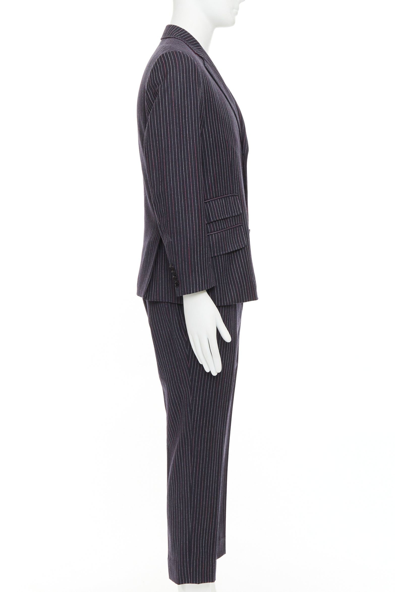 Etro ETRO grey pink pinstripe wool cashmere single breasted blazer pants set IT52 XL Size 52R - 4 Thumbnail