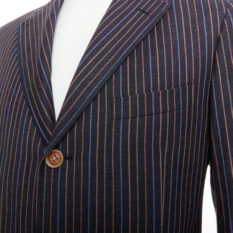 Etro ETRO grey brown multi pinstripe single breasted cropped blazer pants set IT52 XL Size 52R - 2 Thumbnail