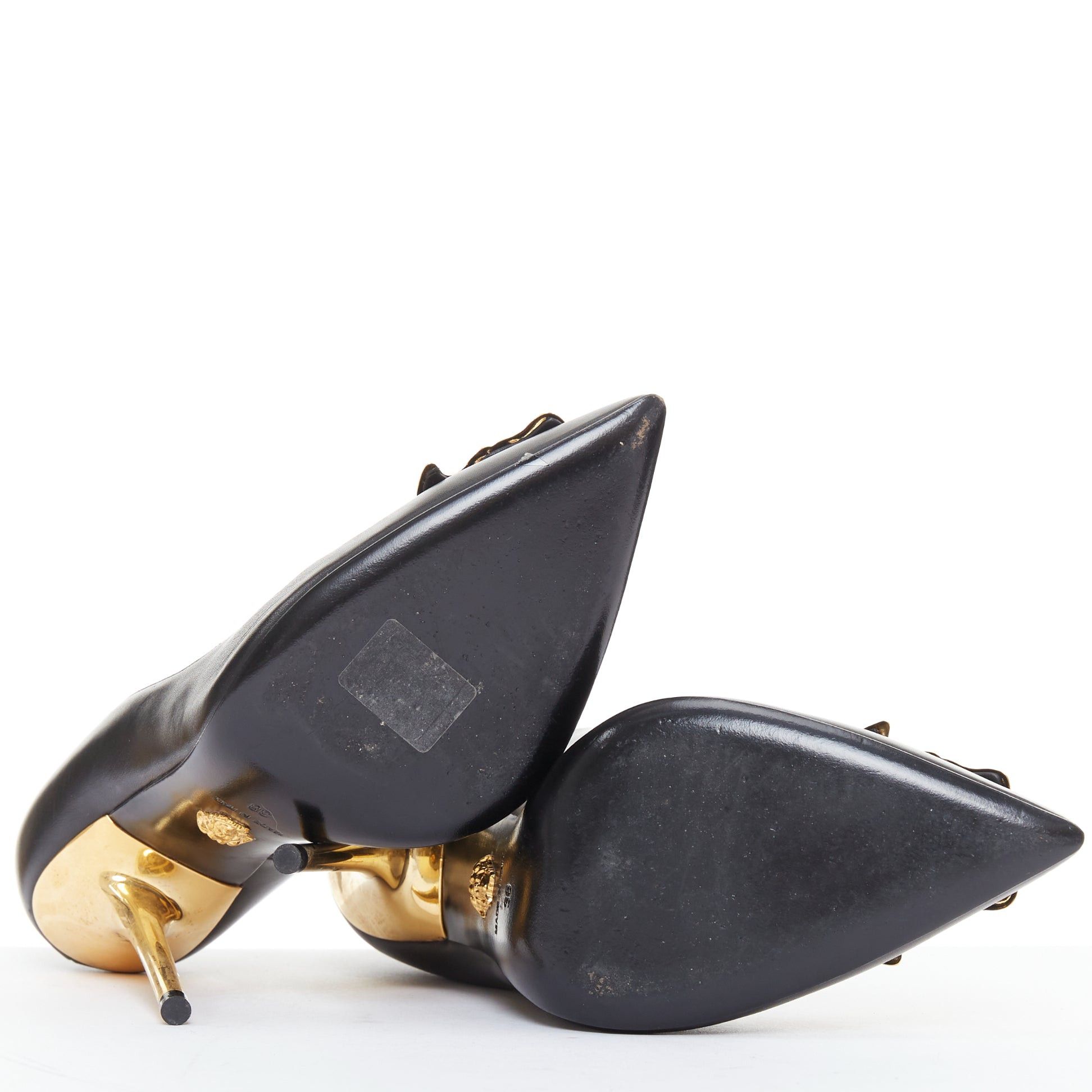 Versace VERSACE Medusa black gold emblem metal heel pump EU38 Lady Gaga Size US 8 / IT 38 - 11 Thumbnail