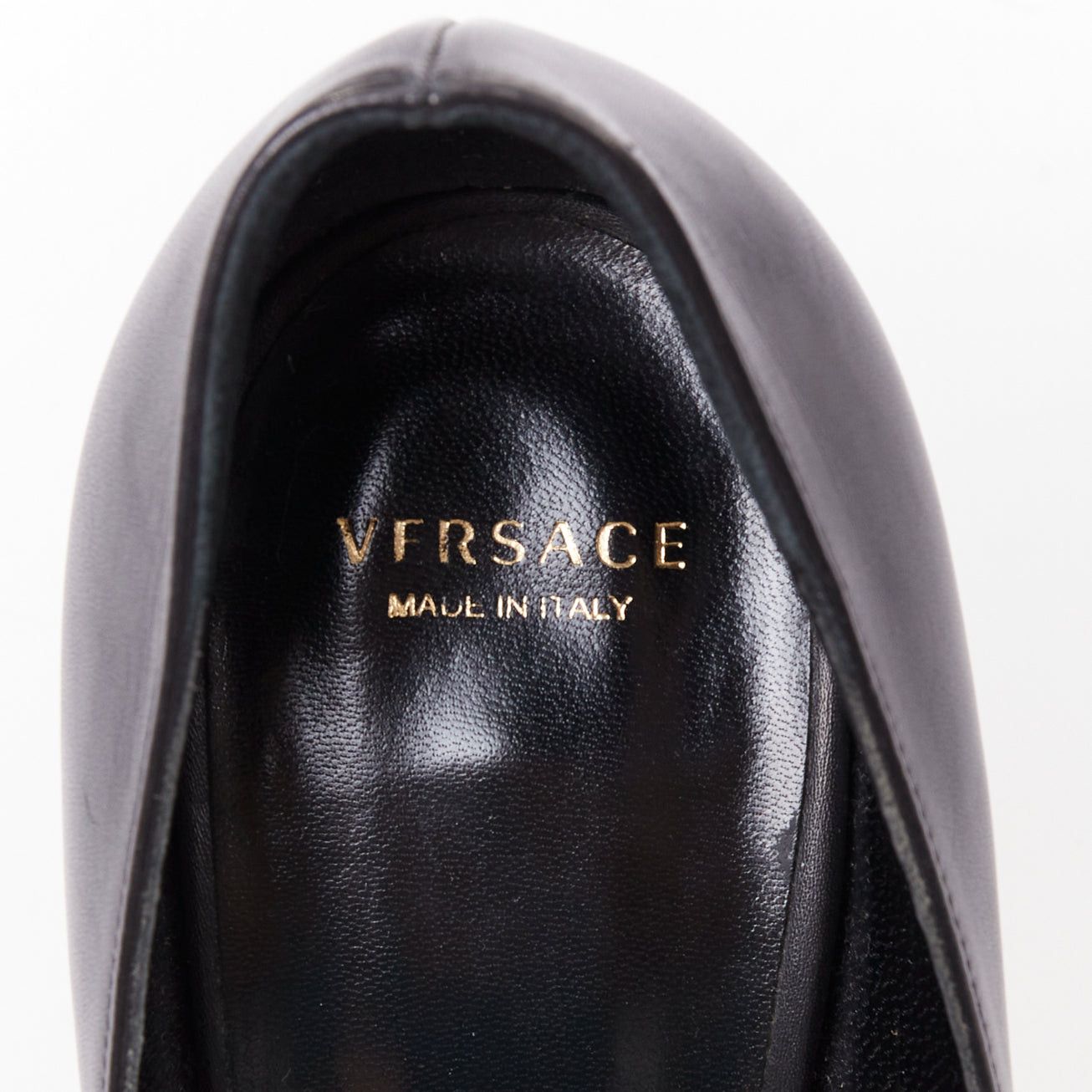 Versace VERSACE Medusa black gold emblem metal heel pump EU38 Lady Gaga Size US 8 / IT 38 - 9 Thumbnail
