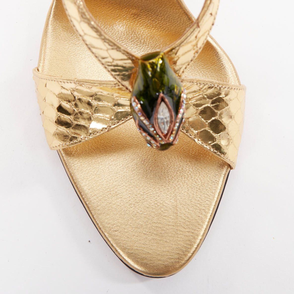 Gucci GUCCI TOM FORD Vintage 2004 Runway metallic gold scaled green Serpentine heel sandal EU36 Size US 6 / IT 36 - 6 Thumbnail