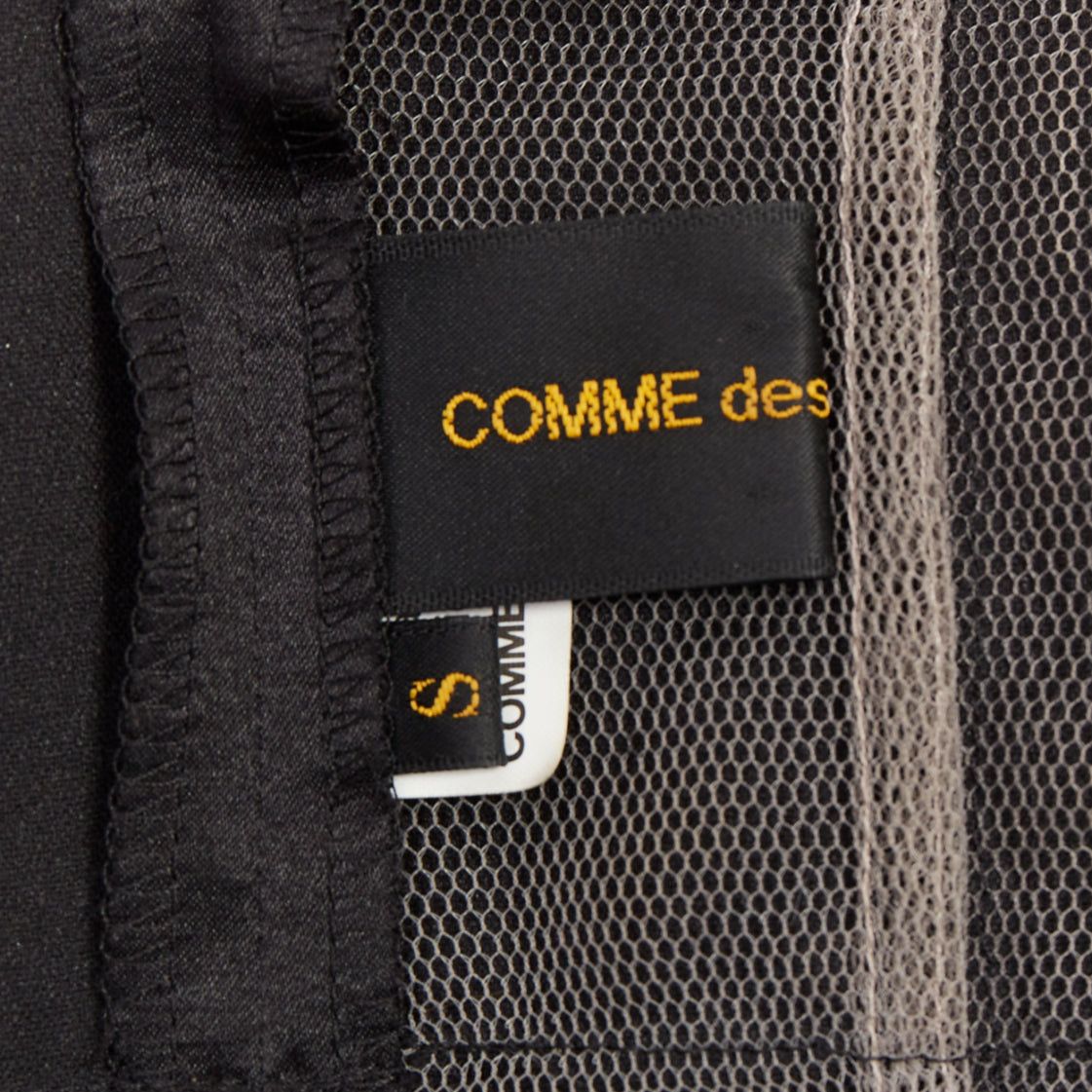 Comme des Garcons COMME DES GARCONS 2007 Runway black satin sheer patchwork tulle belted vest S Size S / US 4 / IT 40 - 8 Thumbnail