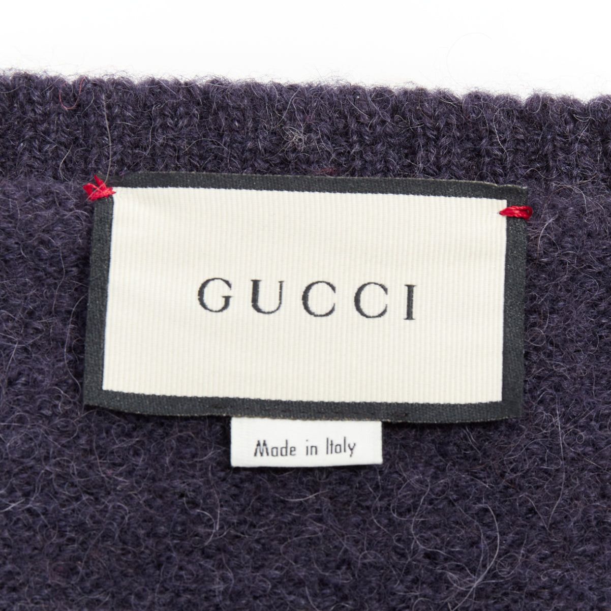 Gucci GUCCI navy green red striped embroidered logo crew sweater Size US M / EU 48-50 / 2 - 8 Thumbnail