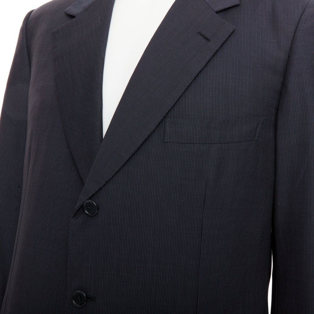 Brioni BRIONI Cesare navy pinstripe wool blazer suit set IT52 XL Size 52R - 6 Thumbnail