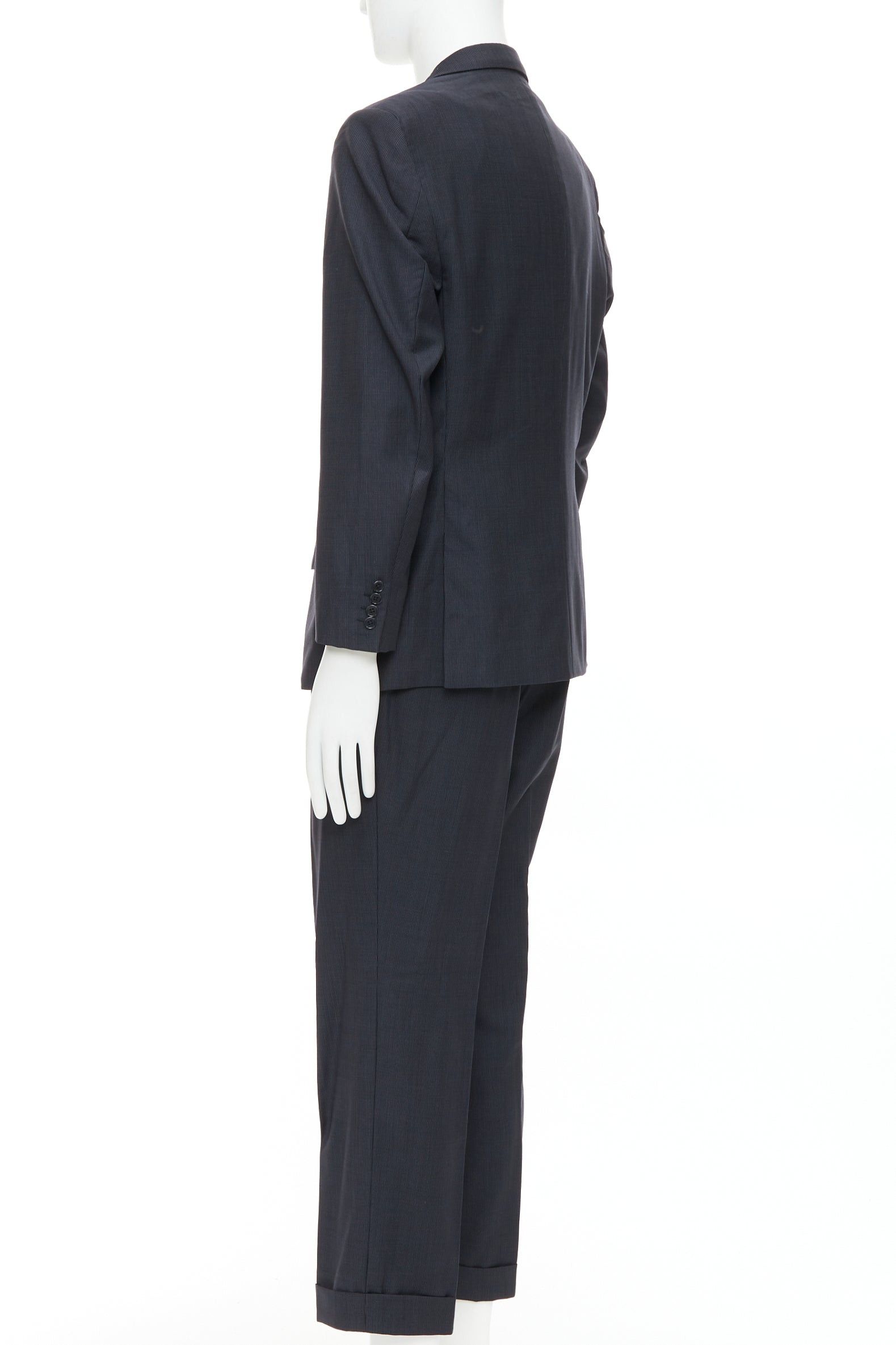 Brioni BRIONI Cesare navy pinstripe wool blazer suit set IT52 XL Size 52R - 5 Thumbnail