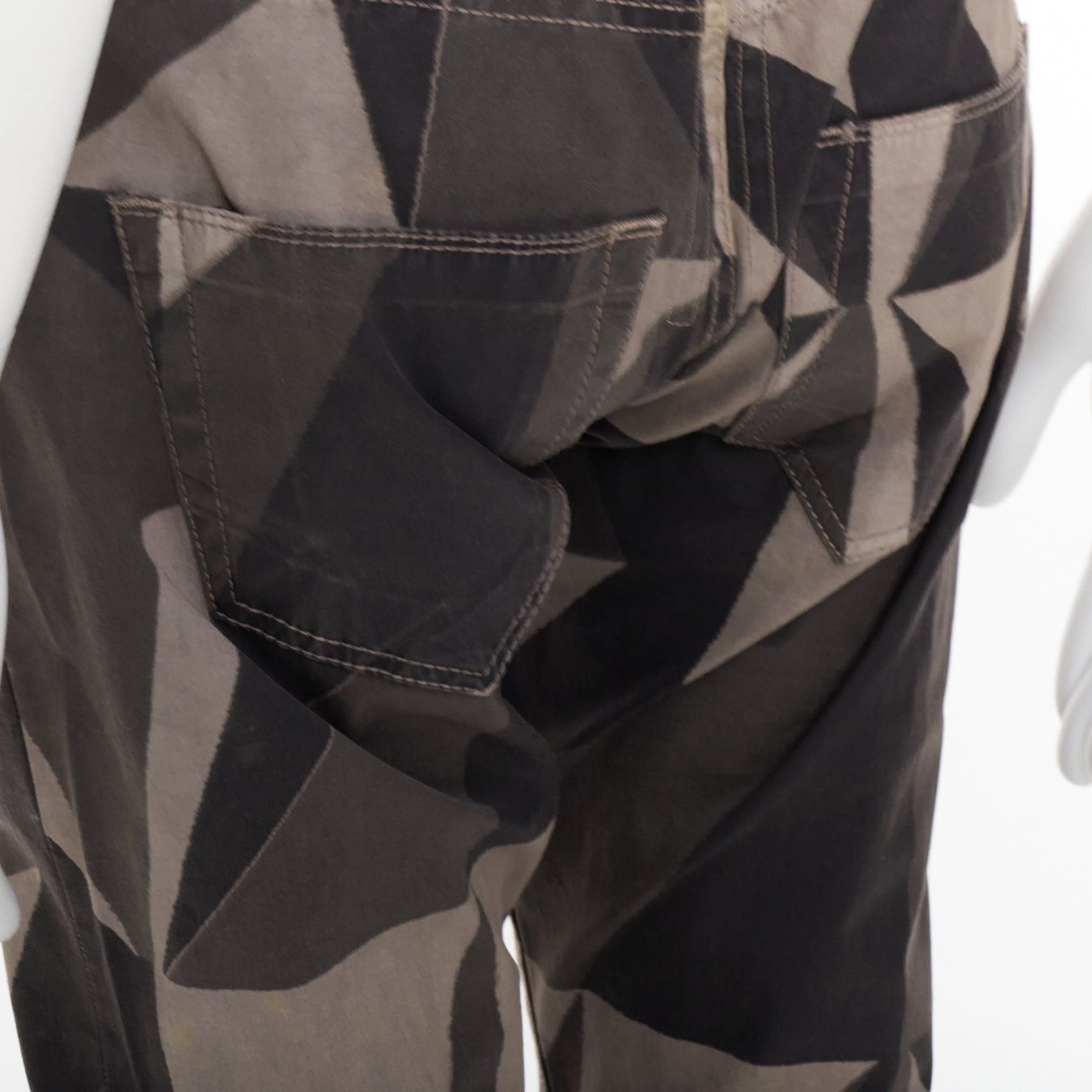Rick Owens RICK OWENS DRKSHDW 2013 Vintage Island Geometric Detroit camo polygon print tapered pants 29" Size US 30 / EU 46 - 2 Thumbnail