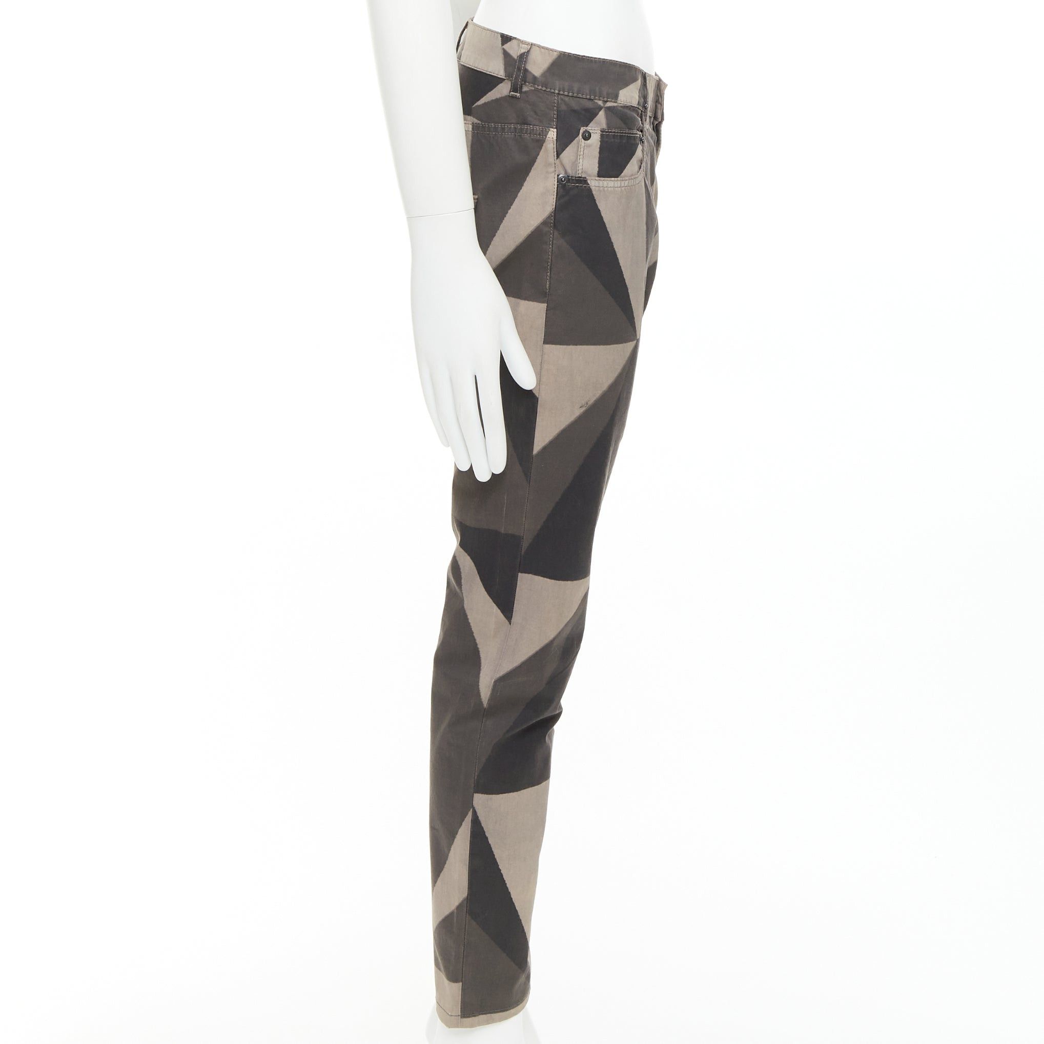 Rick Owens RICK OWENS DRKSHDW 2013 Vintage Island Geometric Detroit camo polygon print tapered pants 29" Size US 30 / EU 46 - 4 Thumbnail