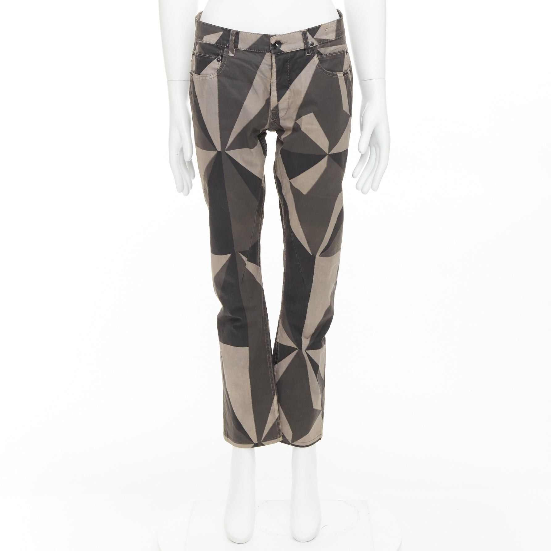 Rick Owens RICK OWENS DRKSHDW 2013 Vintage Island Geometric Detroit camo polygon print tapered pants 29" Size US 30 / EU 46 - 9 Thumbnail