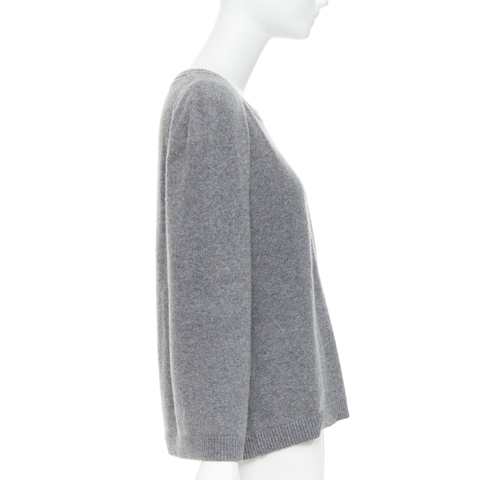 Valentino VALENTINO 100% cashmere grey cape back pullover sweater L Size M / US 6-8 / IT 42-44 - 4 Thumbnail