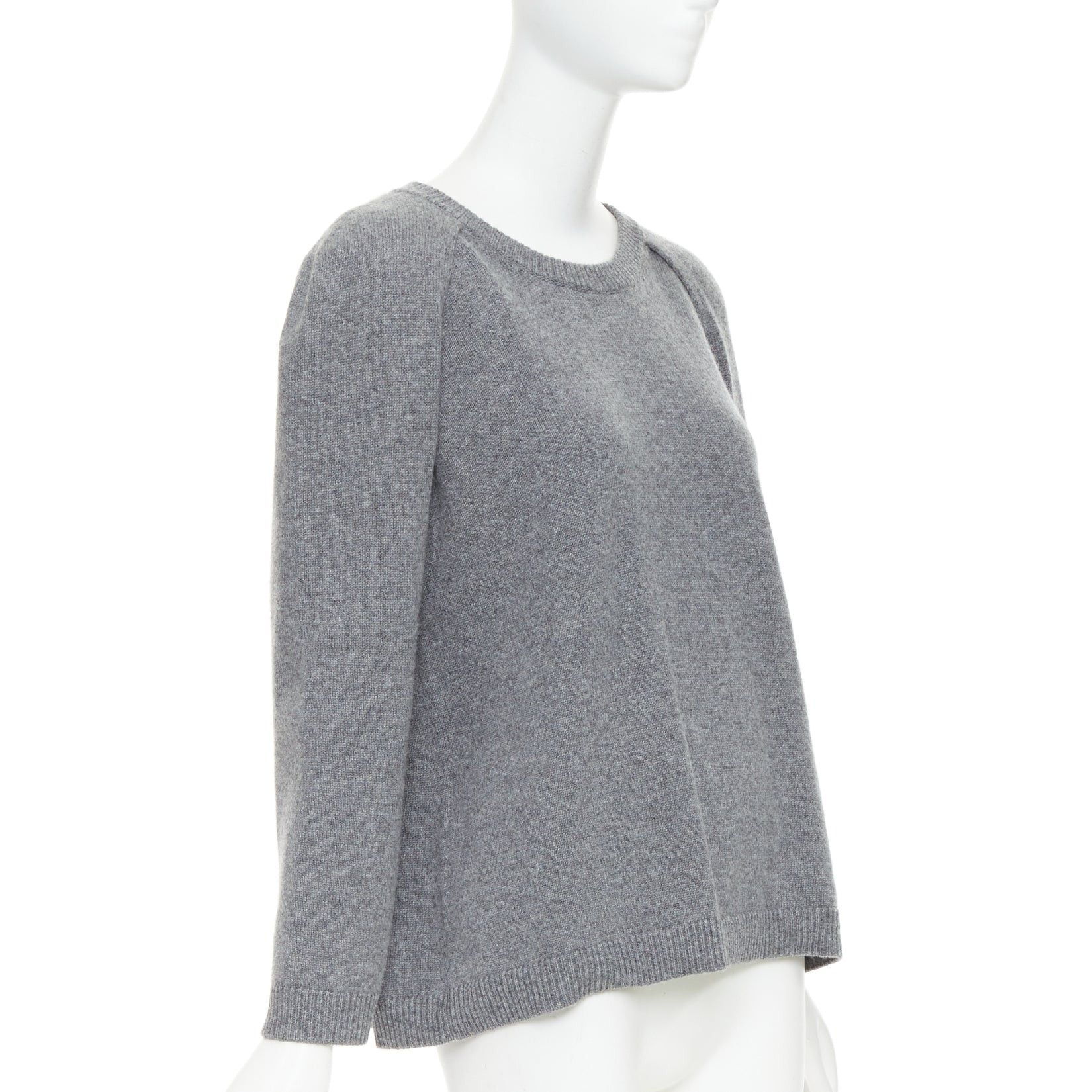 Valentino VALENTINO 100% cashmere grey cape back pullover sweater L Size M / US 6-8 / IT 42-44 - 3 Thumbnail
