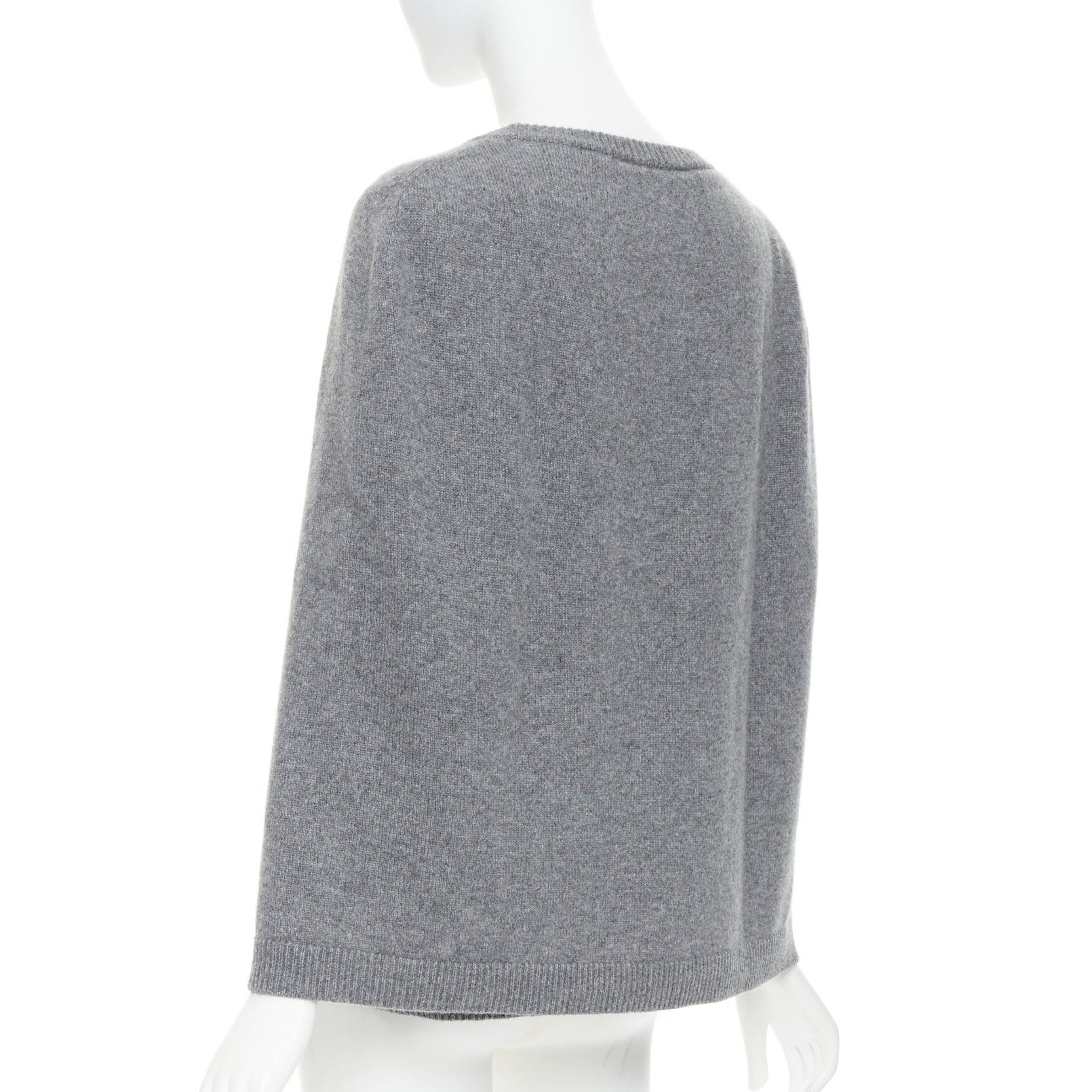 Valentino VALENTINO 100% cashmere grey cape back pullover sweater L Size M / US 6-8 / IT 42-44 - 6 Thumbnail