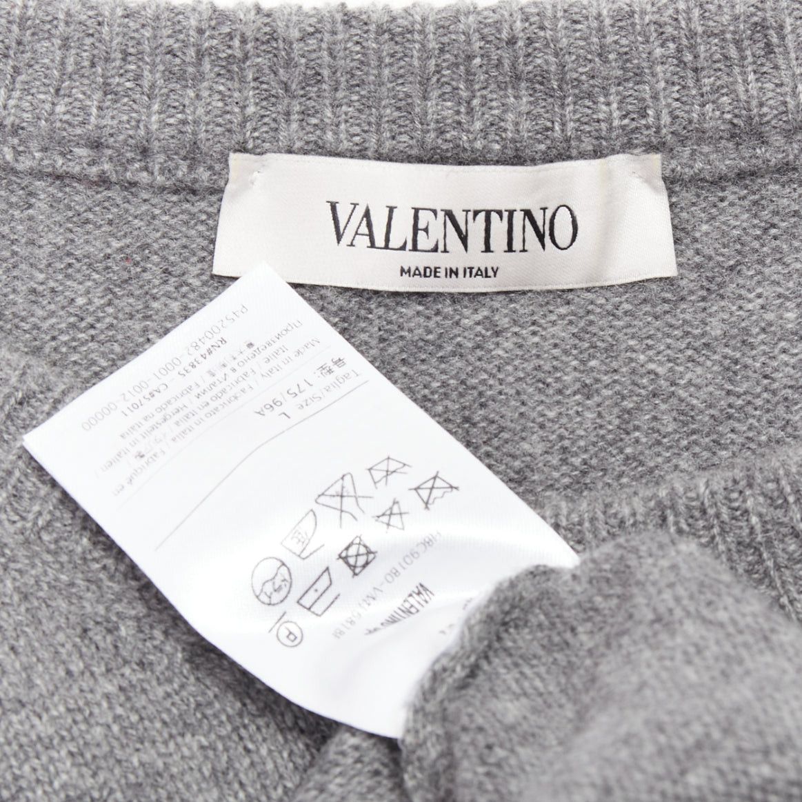 Valentino VALENTINO 100% cashmere grey cape back pullover sweater L Size M / US 6-8 / IT 42-44 - 8 Thumbnail