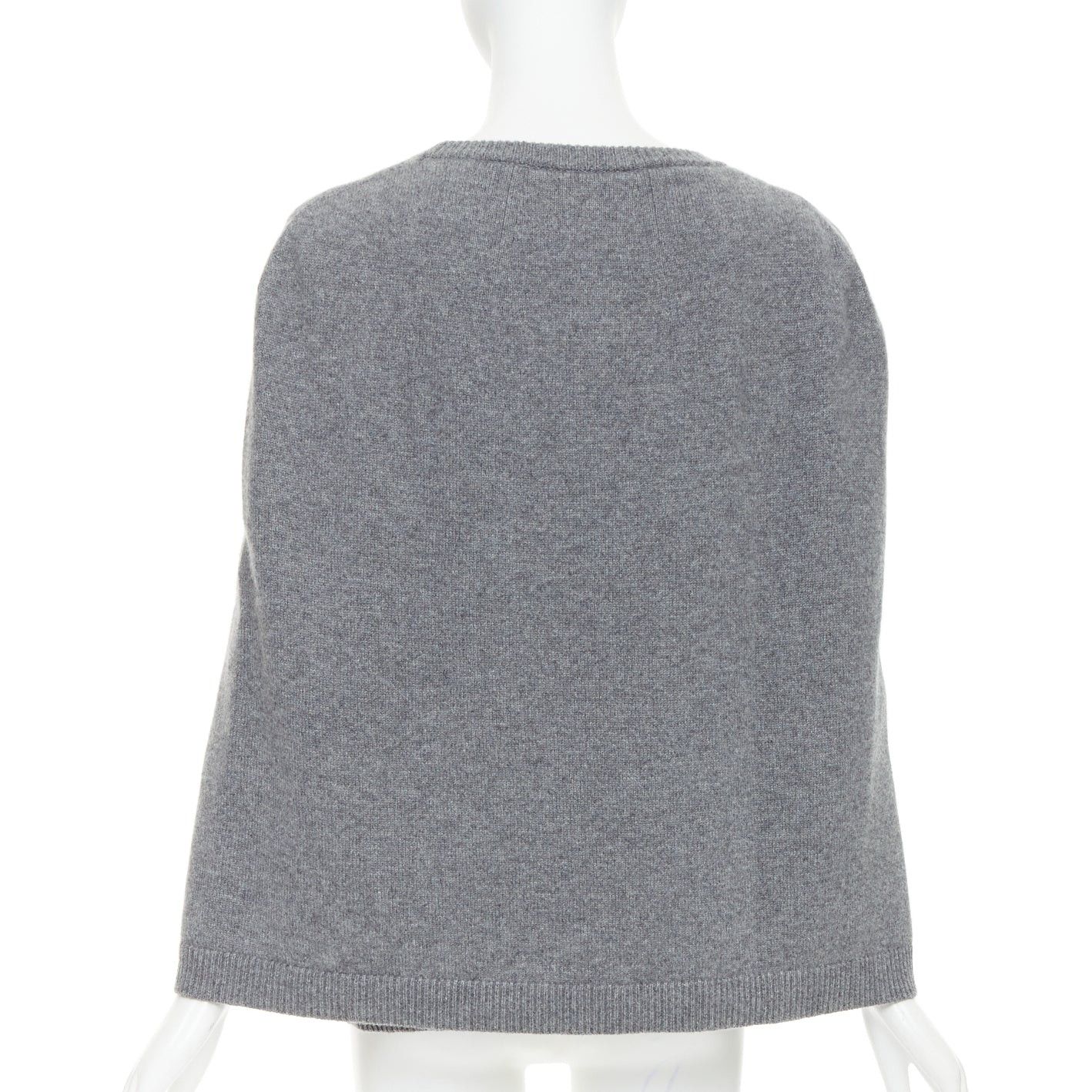 Valentino VALENTINO 100% cashmere grey cape back pullover sweater L Size M / US 6-8 / IT 42-44 - 5 Thumbnail