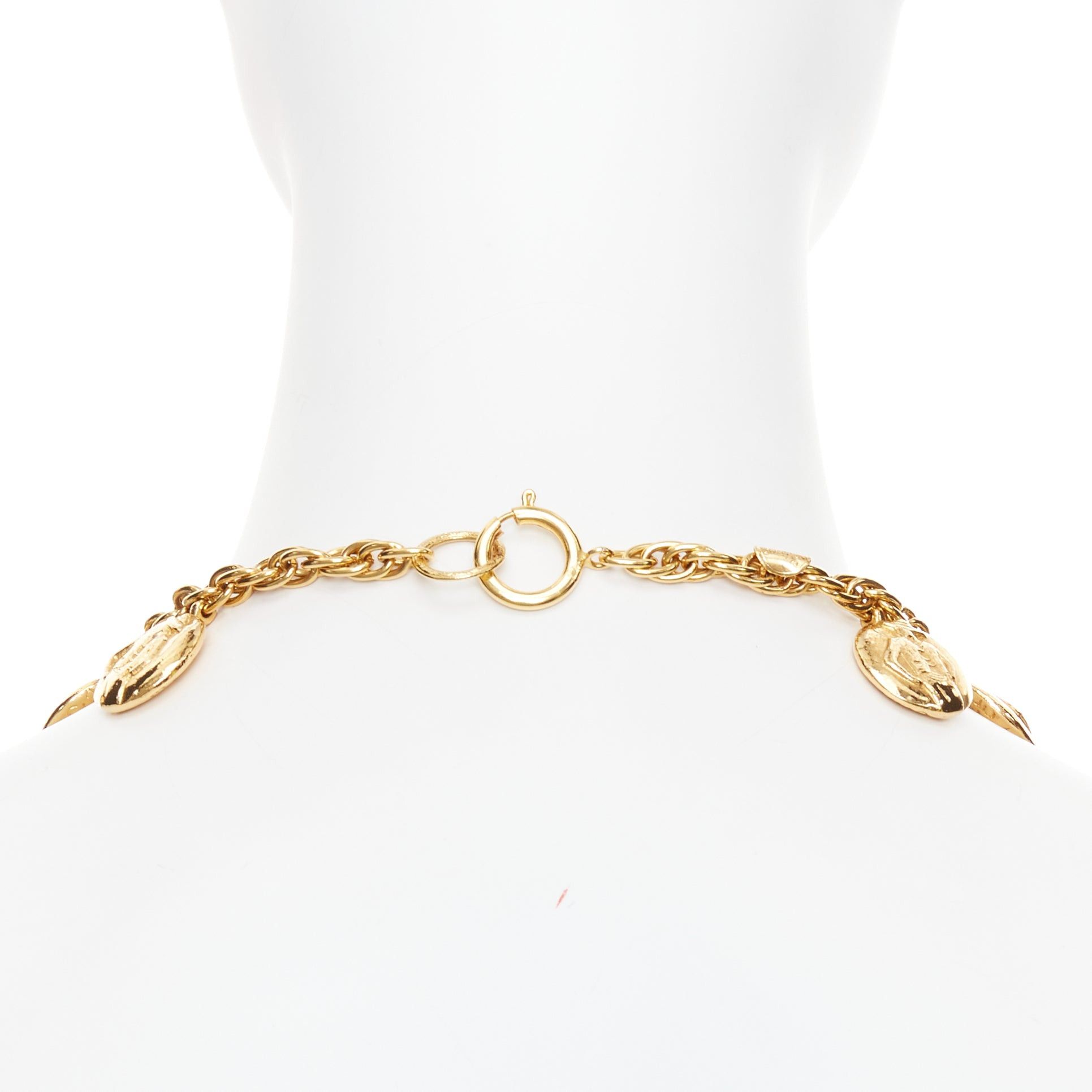 Chanel CHANEL Vintage gold tone Coco Mademoiselle Medallion chain princess necklace Size ONE SIZE - 5 Thumbnail