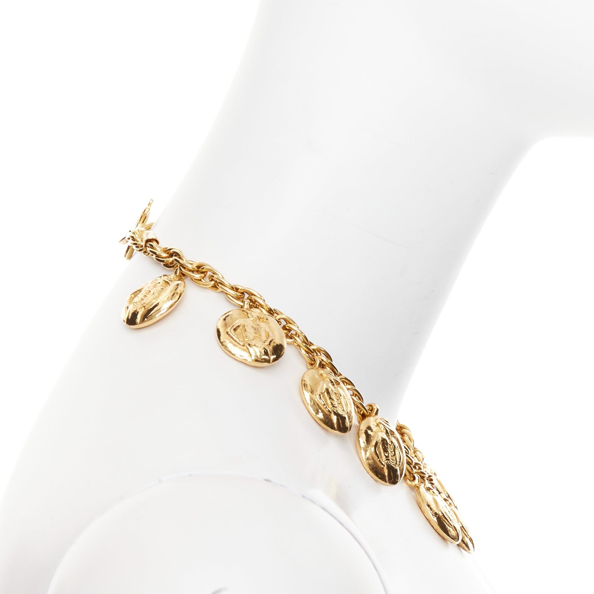 Chanel CHANEL Vintage gold tone Coco Mademoiselle Medallion chain princess necklace Size ONE SIZE - 4 Thumbnail