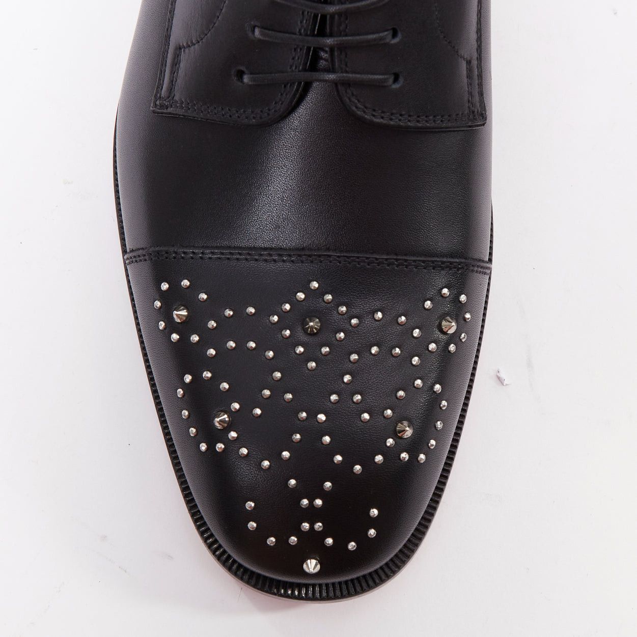Christian Louboutin CHRISTIAN LOUBOUTIN Maltese black silver stud toe lace derby brogue EU42.5 Size US 9.5 / EU 42-43 - 6 Thumbnail