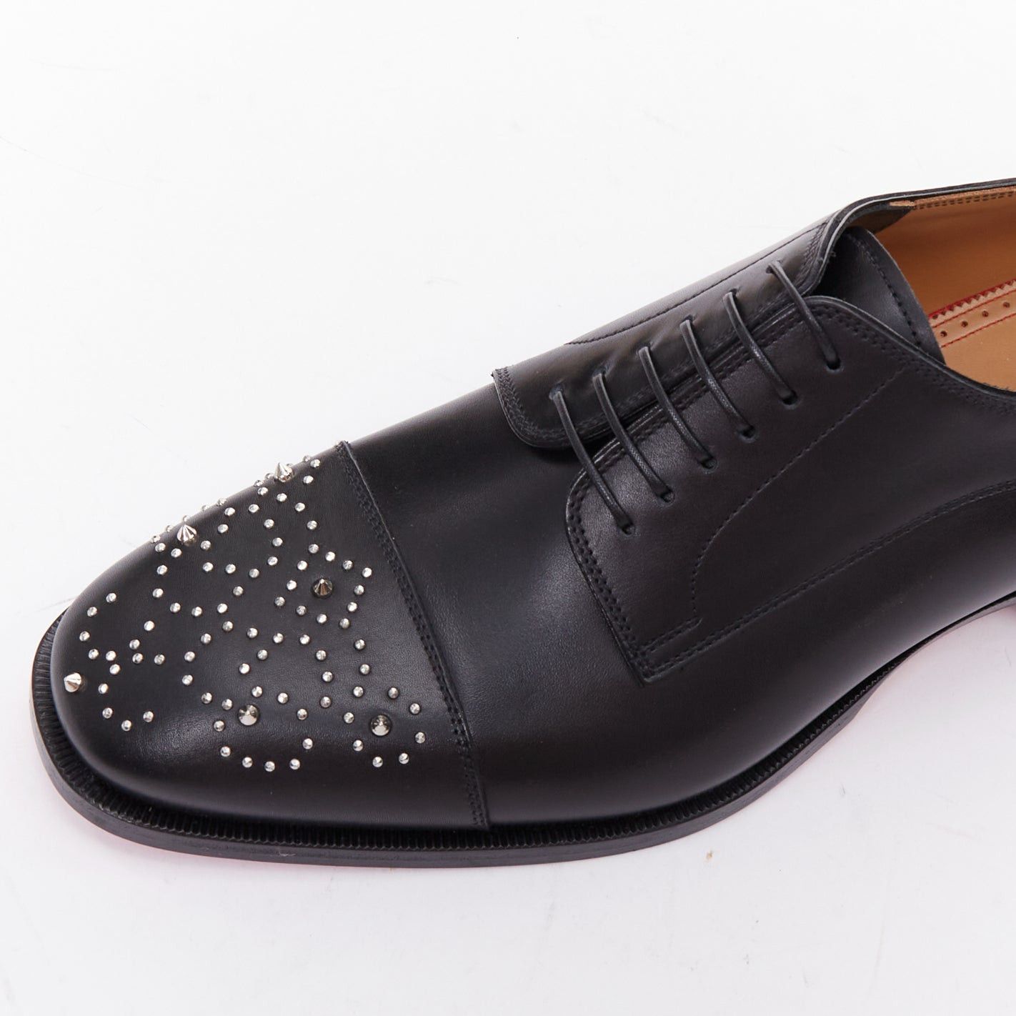 Christian Louboutin CHRISTIAN LOUBOUTIN Maltese black silver stud toe lace derby brogue EU42.5 Size US 9.5 / EU 42-43 - 7 Thumbnail